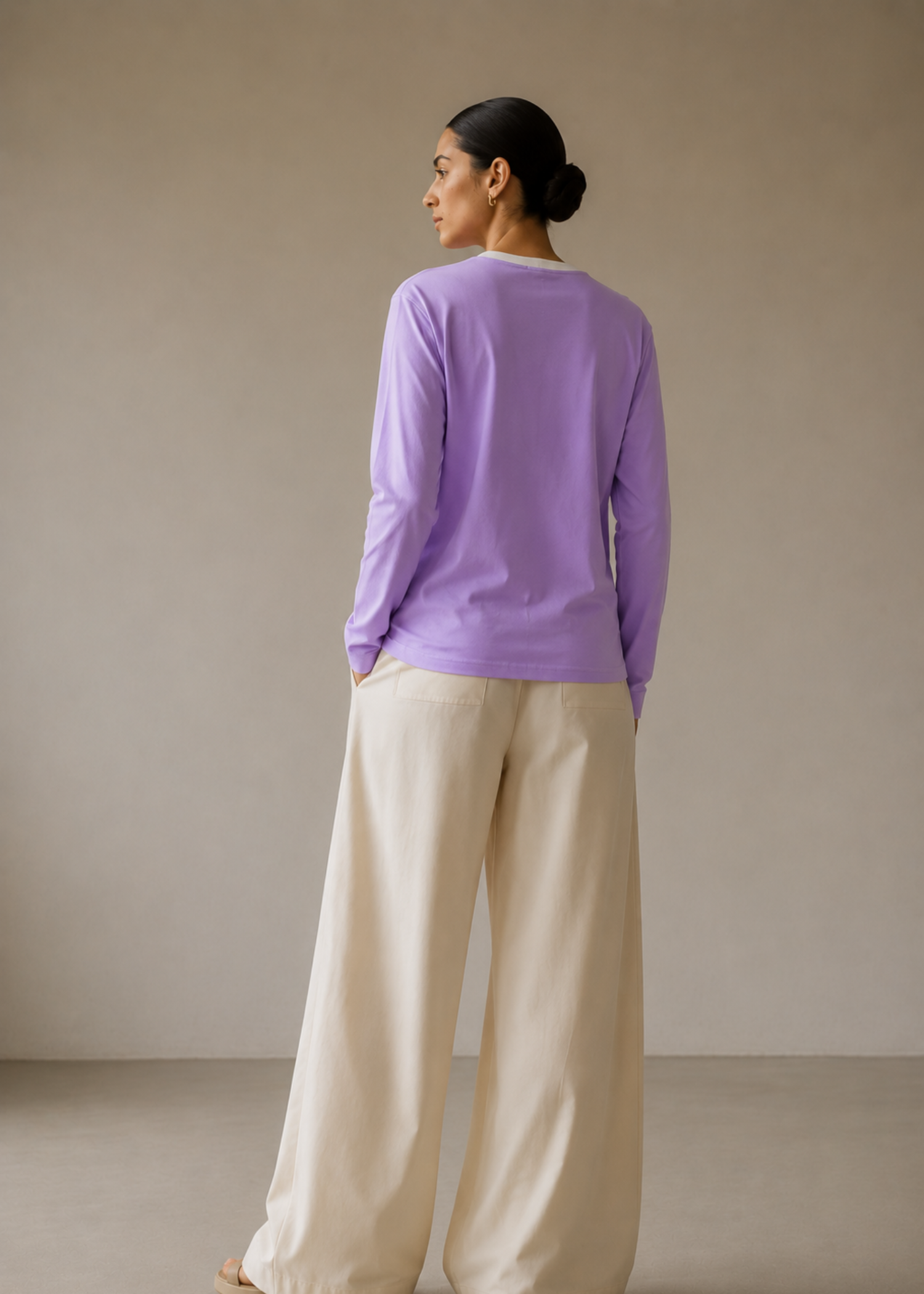 cotton jersey T Shirt in Lilac