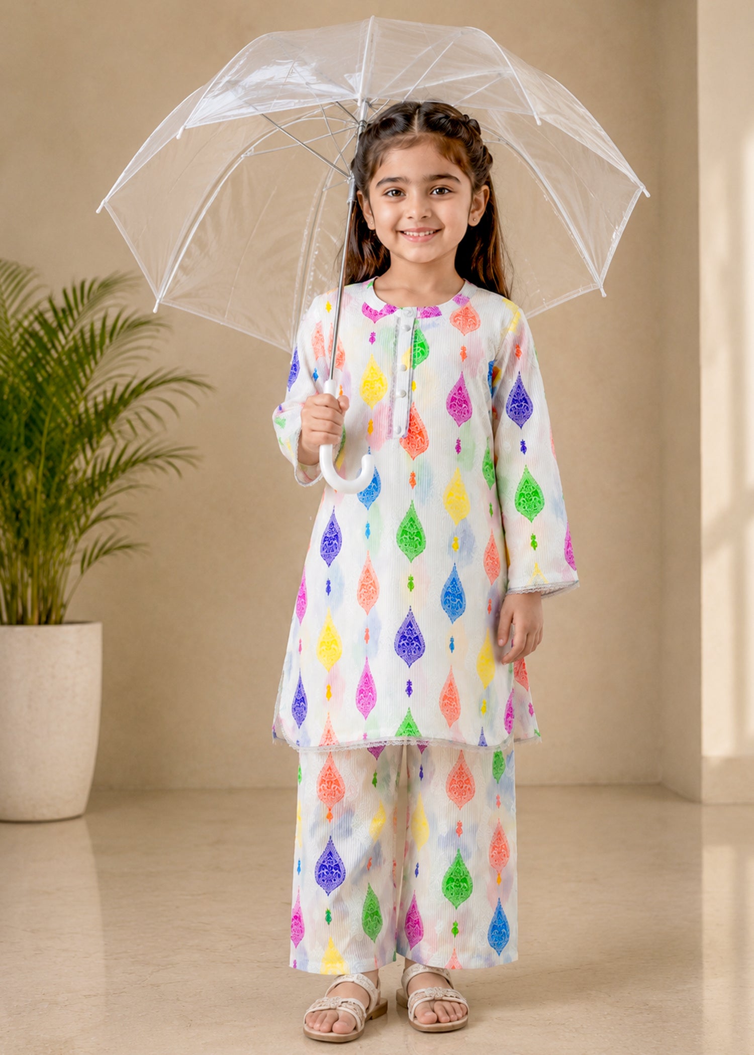 slub lawn Co Ord Sets in Multi