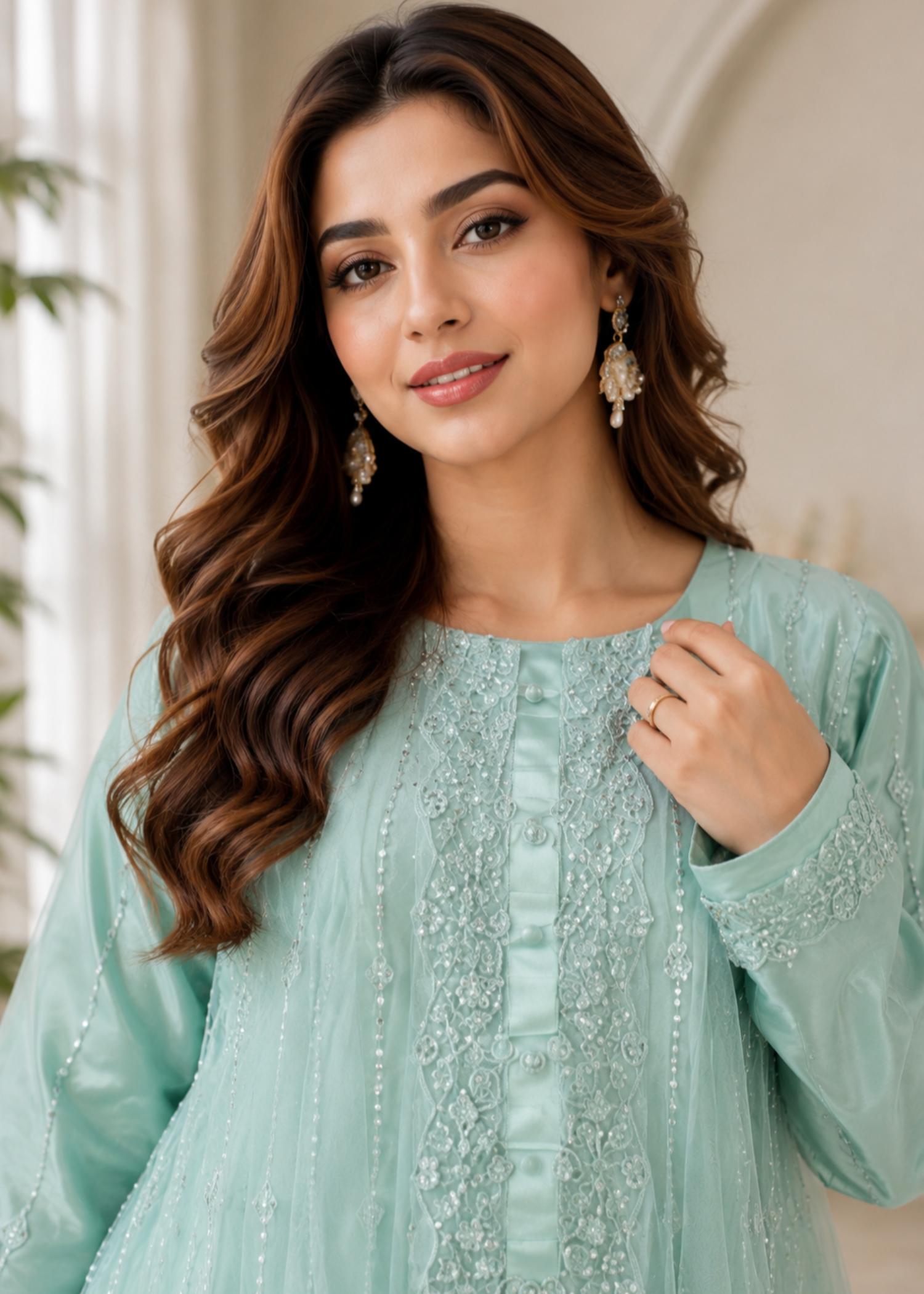net Pishwas in Parrot green