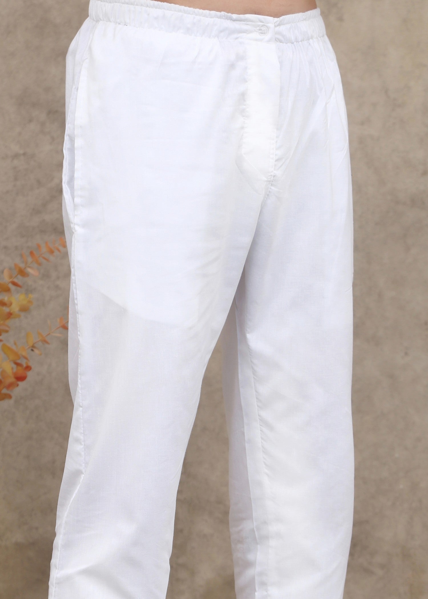 cotton Trousers in White by Maqsood Garments