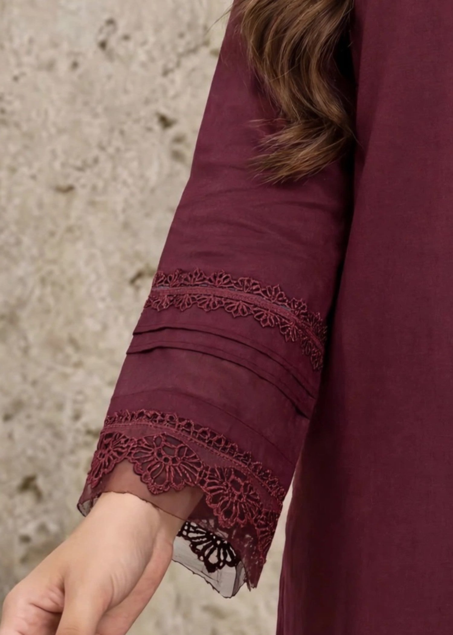 linen Kurta Set in Burgundy