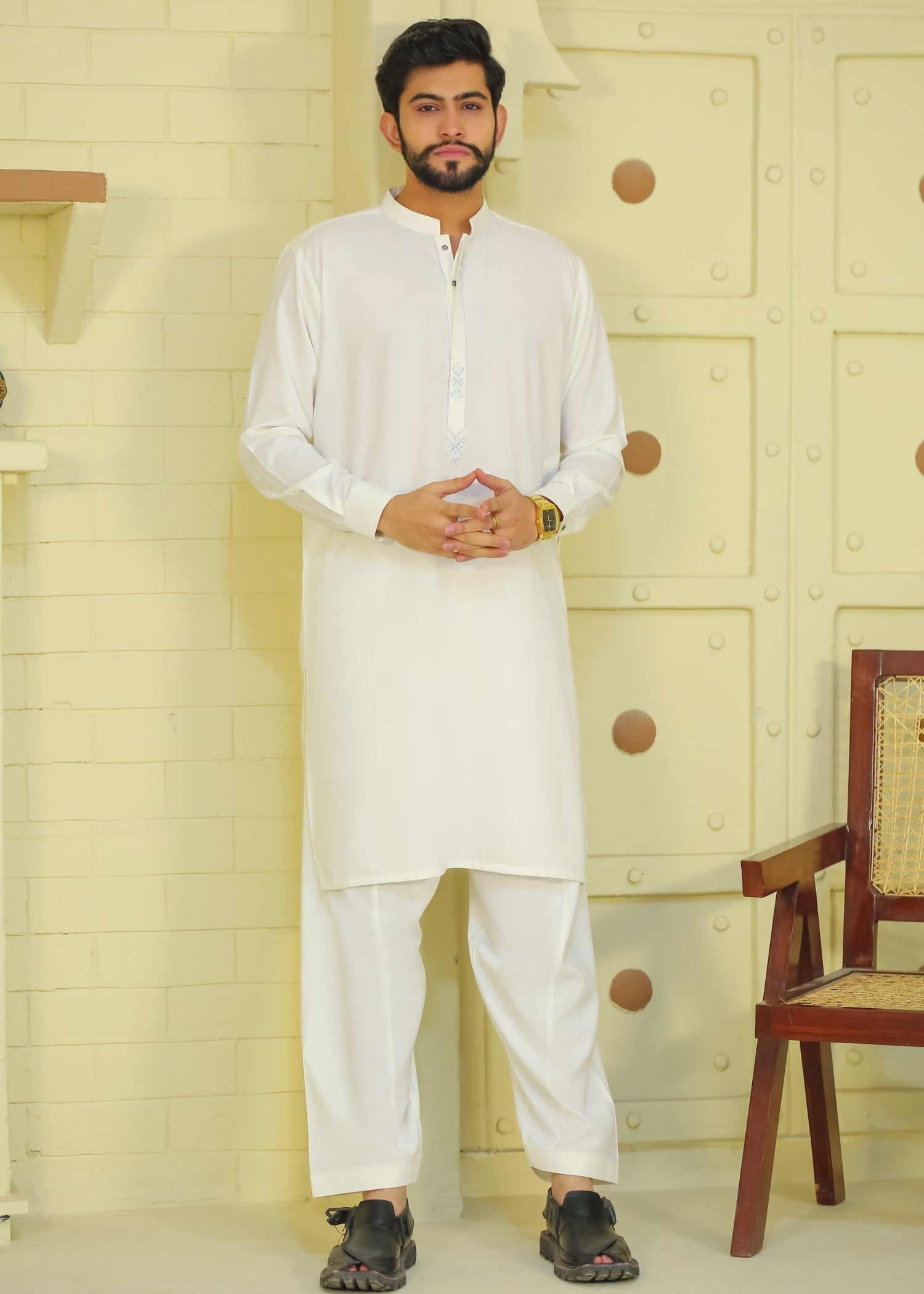 cotton Shalwar Kameez in White