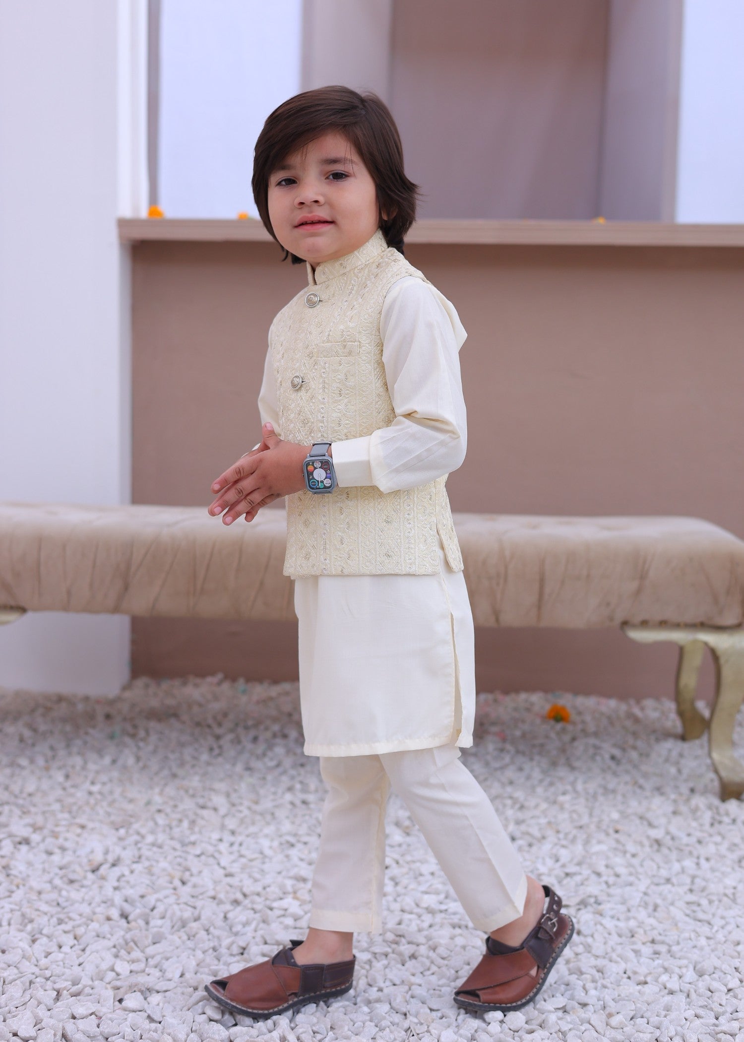 masuri Waistcoat in Off-white