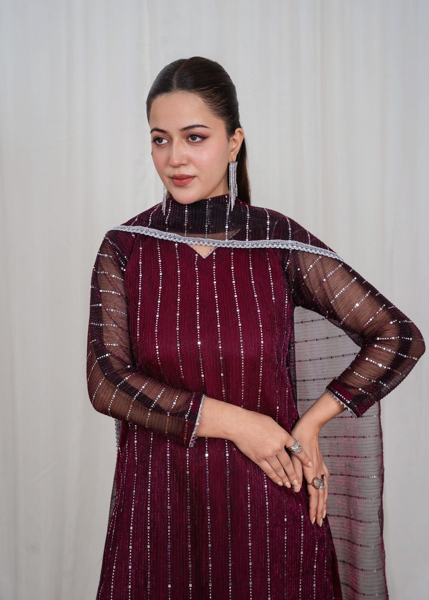 moonlight Kurta Set in Wine
