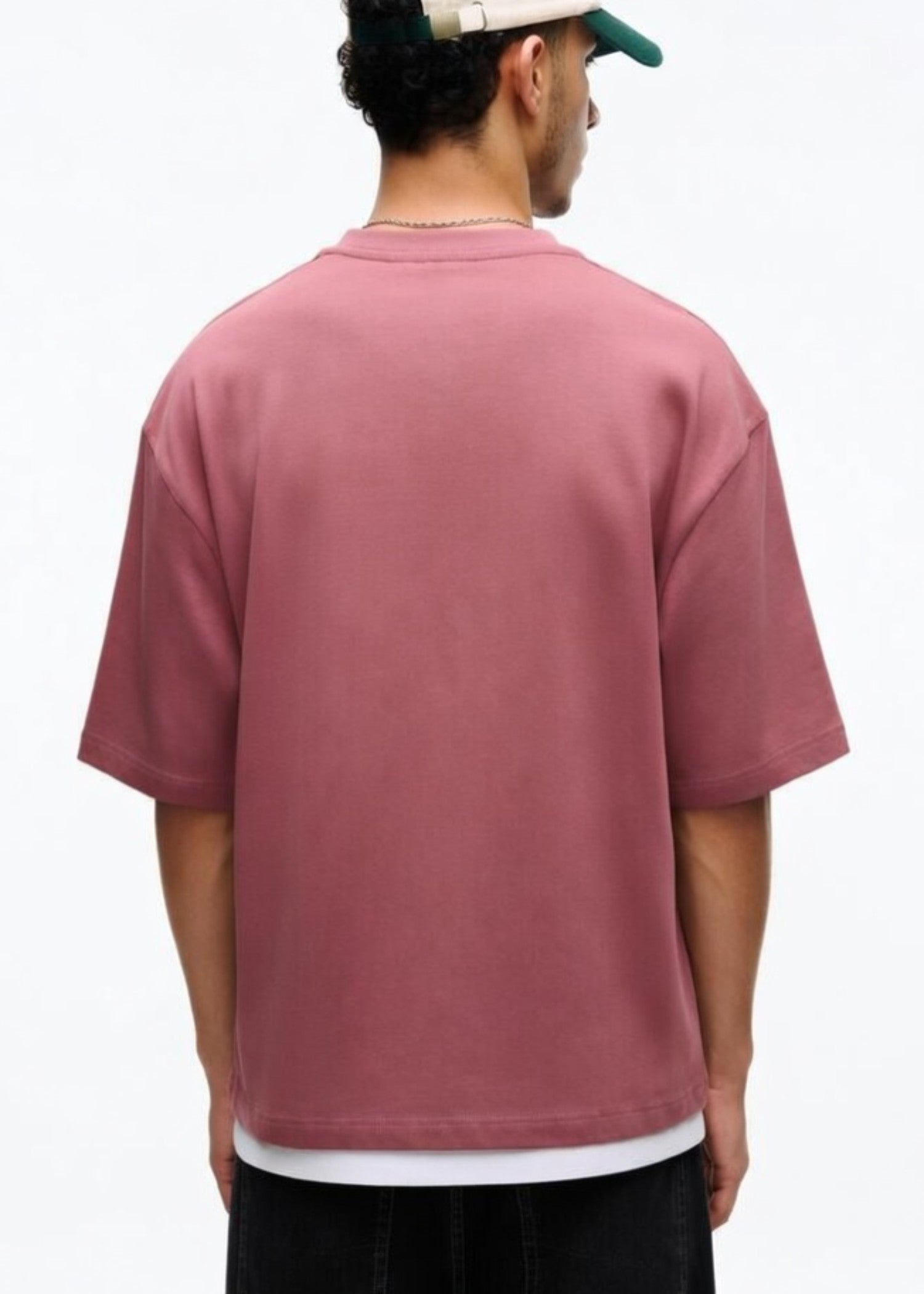 cotton jersey T Shirt in Rose pink