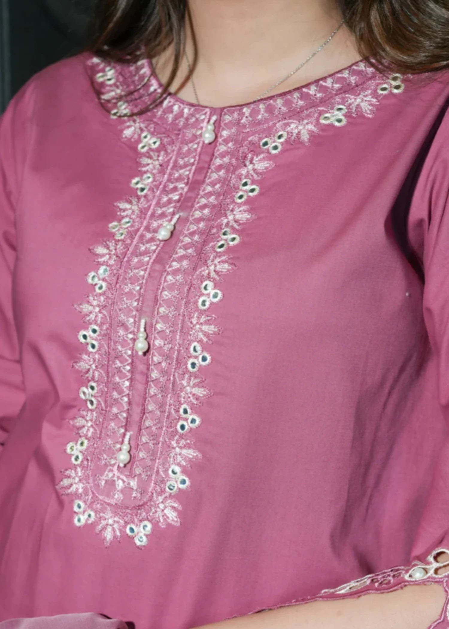 lawn cotton Kurta Set in Mulberry
