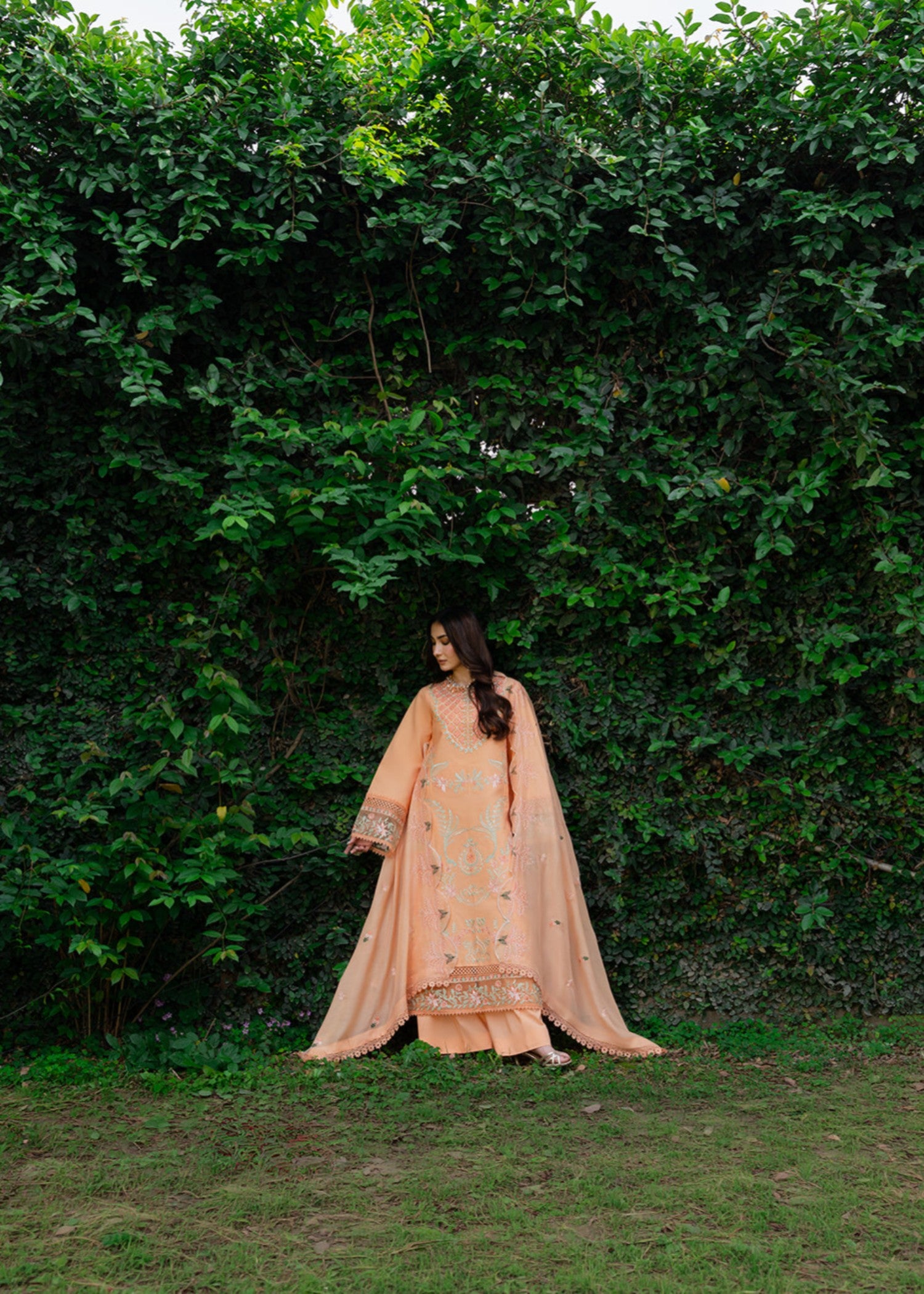 lawn Unstitched in Goldfish orange