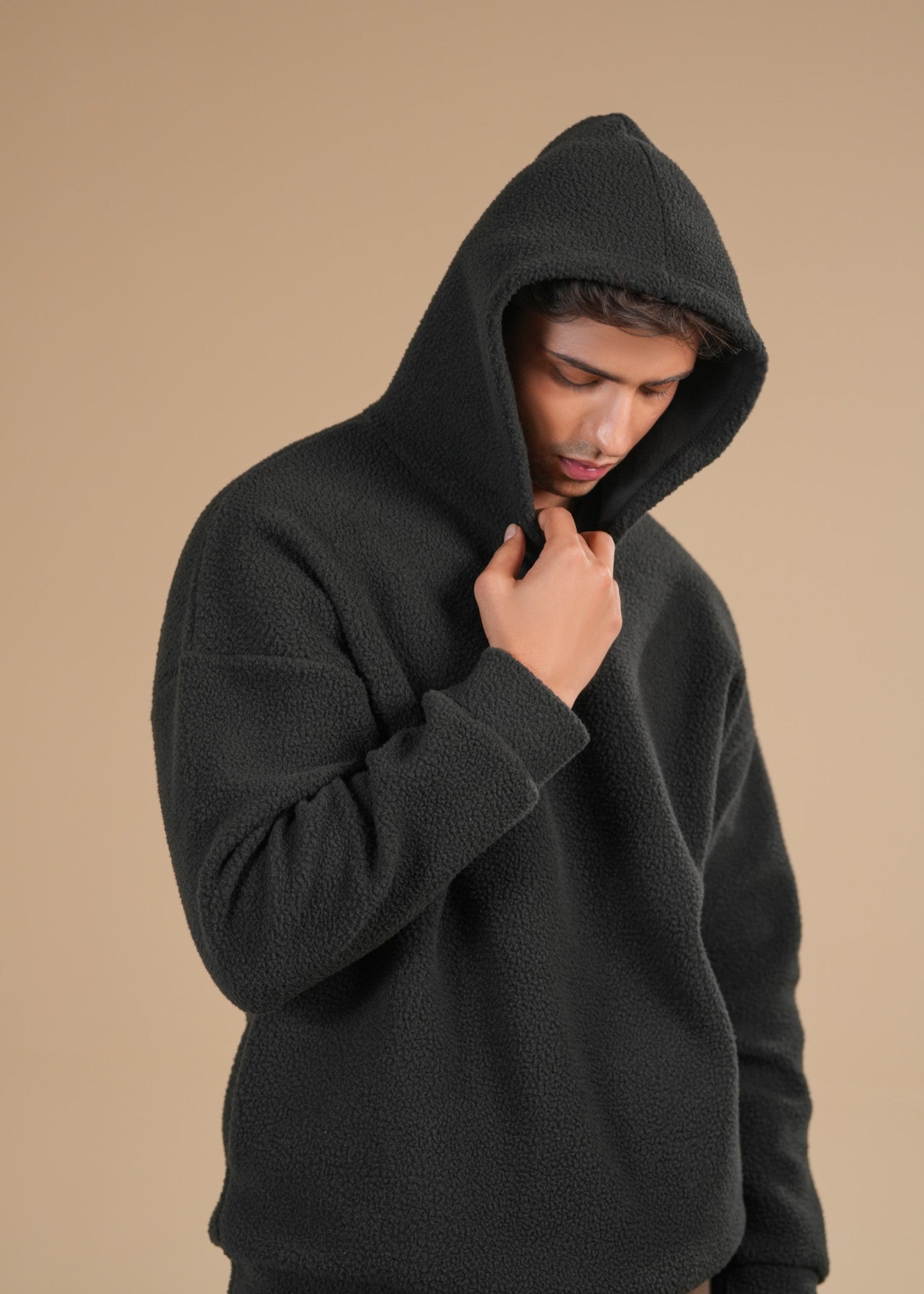 polyester Hoodie in Black