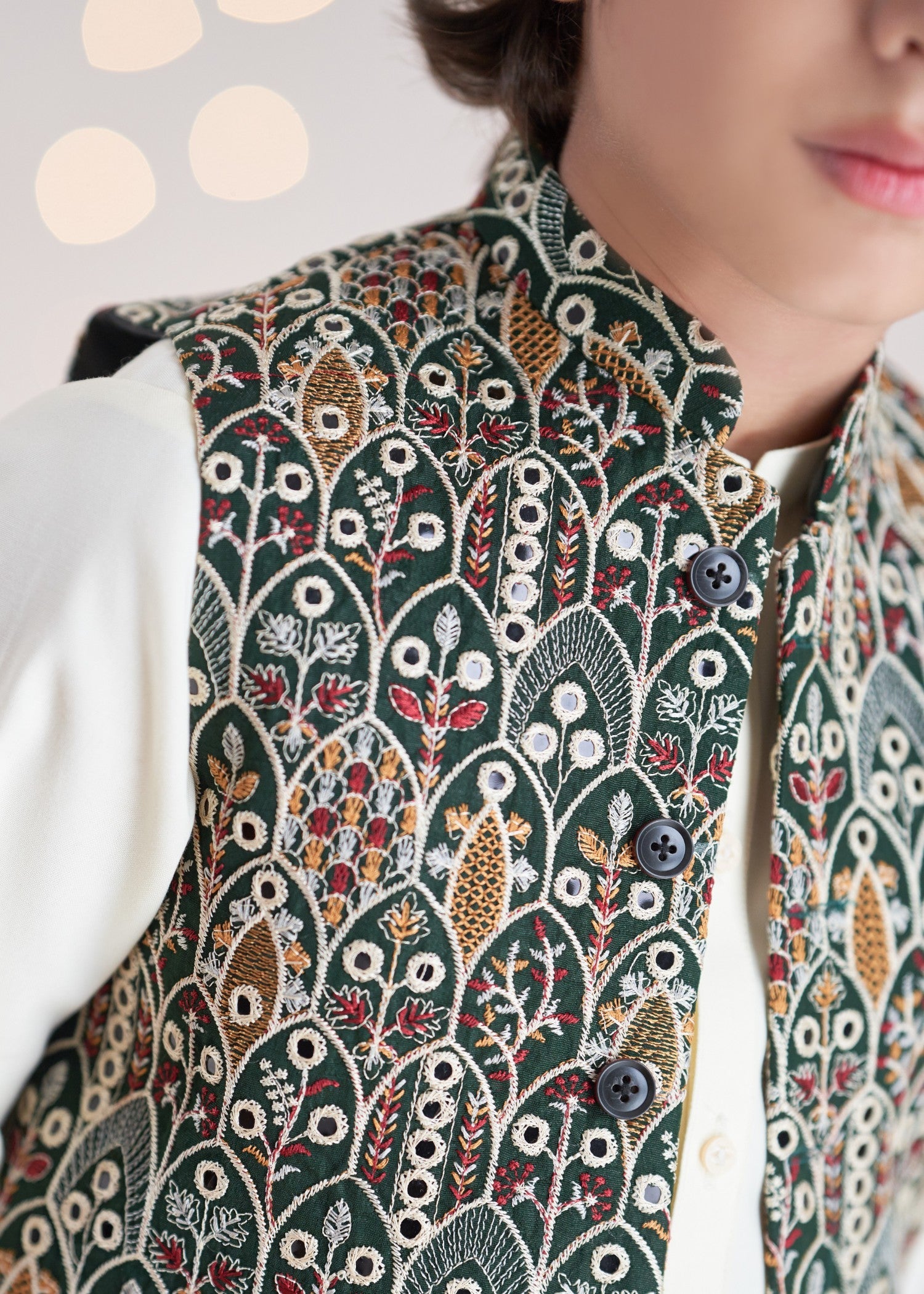 raw silk Waistcoat in Multi