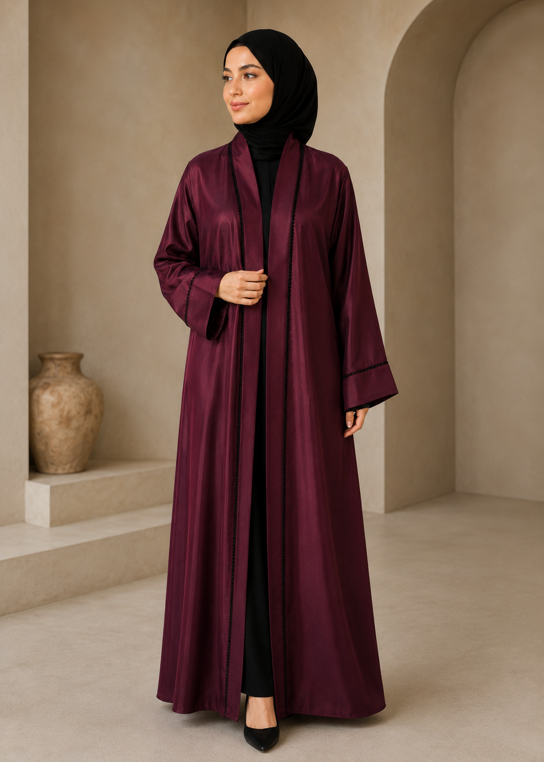 nidha blend Abaya in Maroon