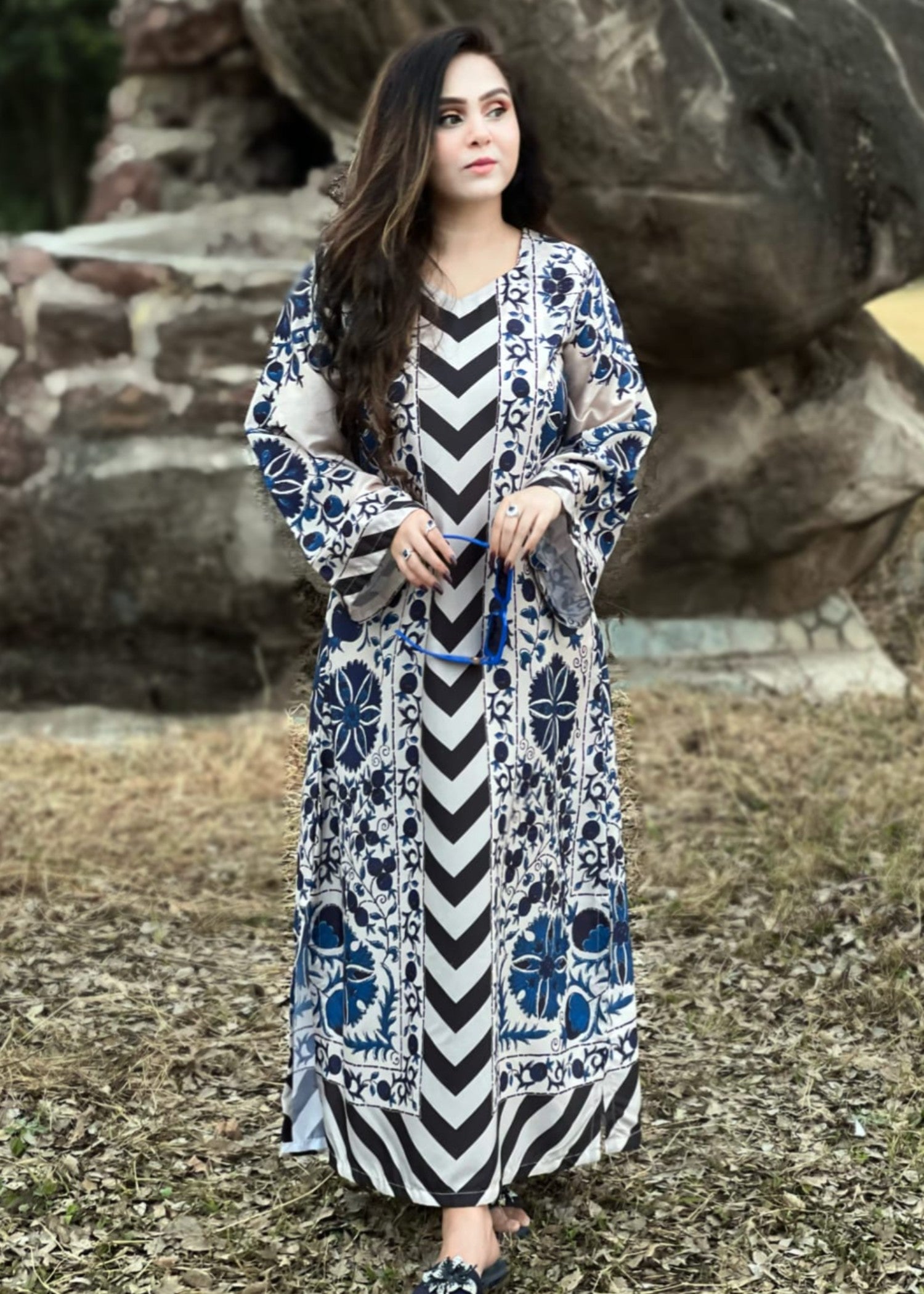 grip Kaftan in Royal blue