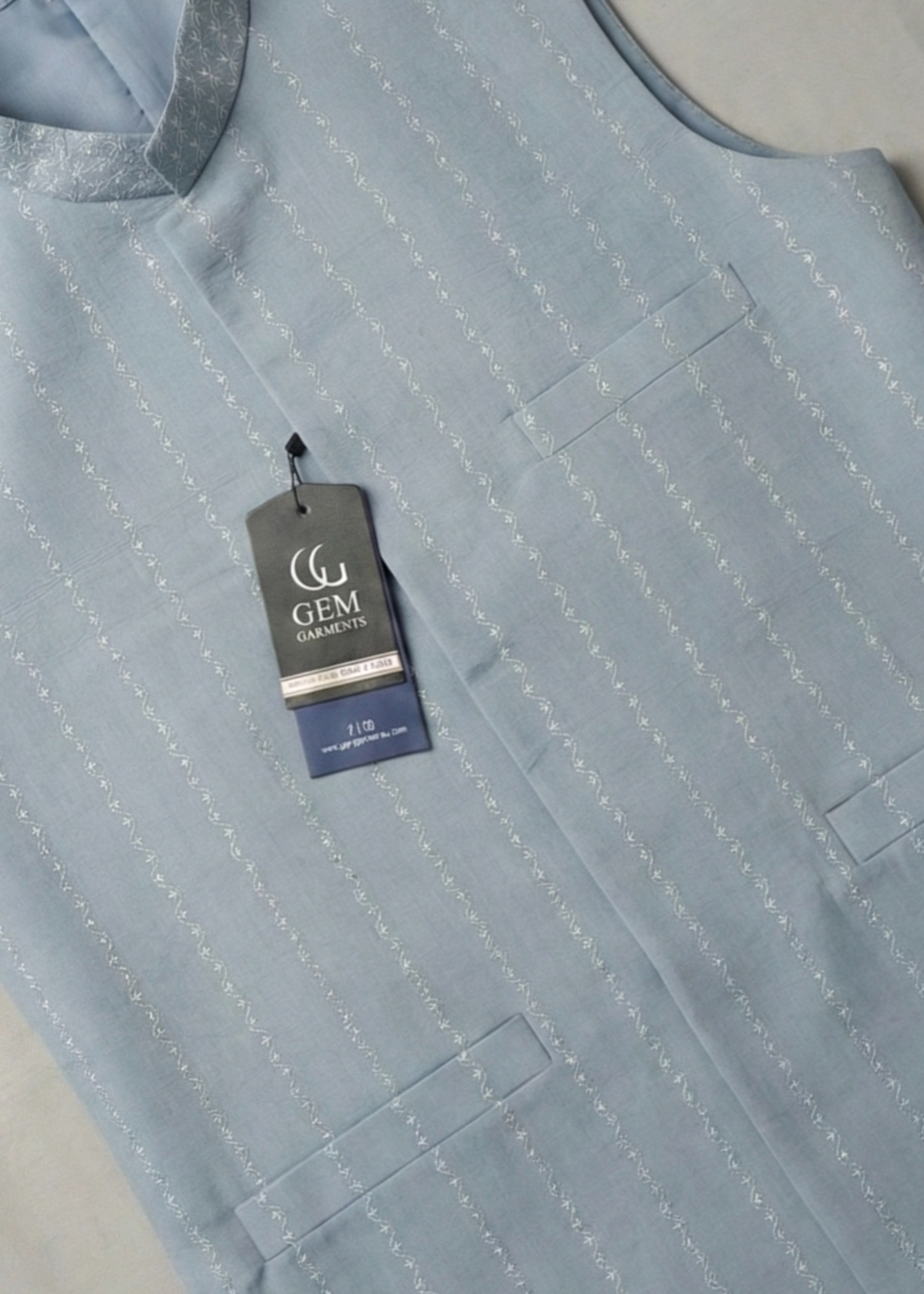 cotton Waistcoat in Light blue