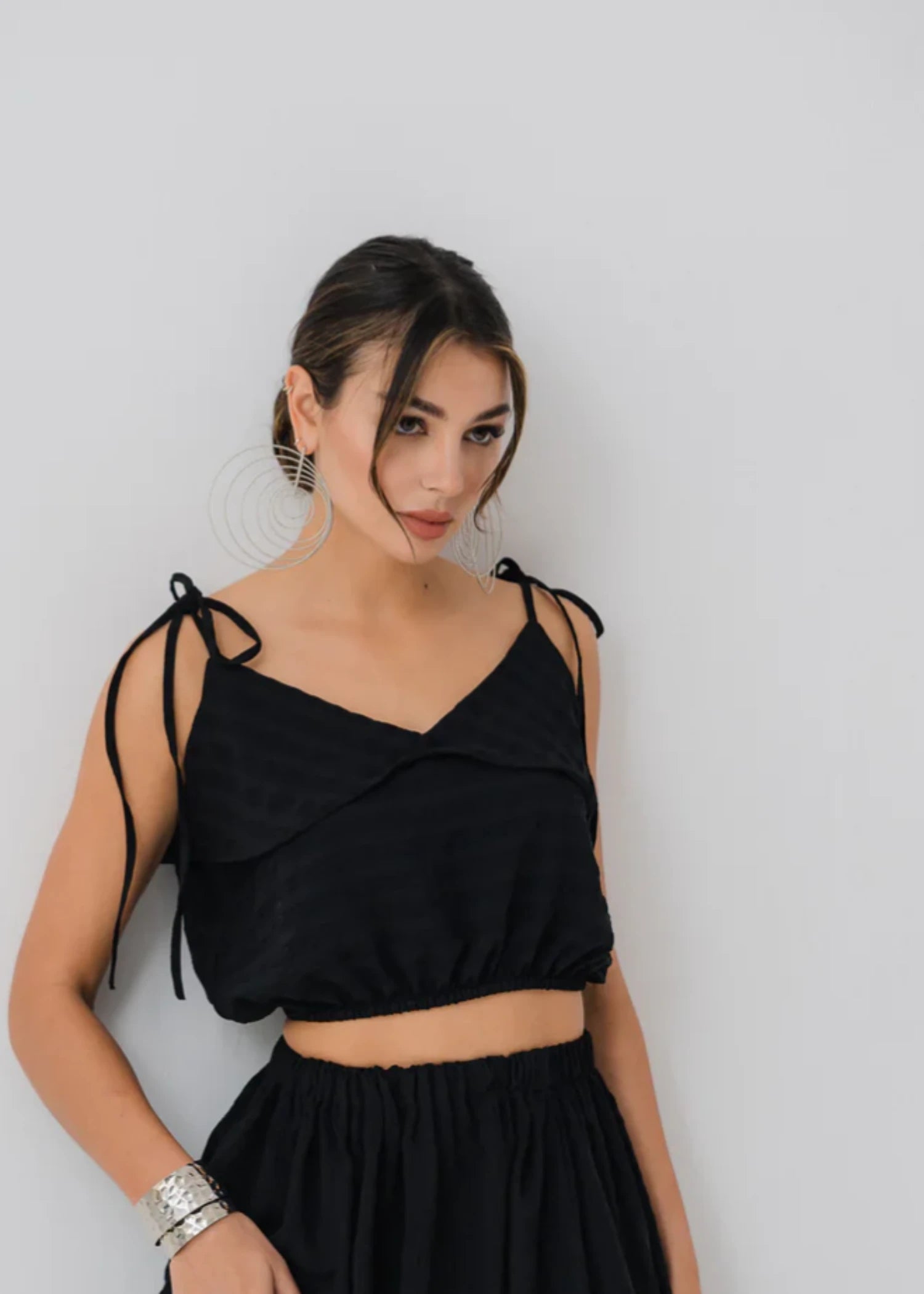 polyester Blouse in Black
