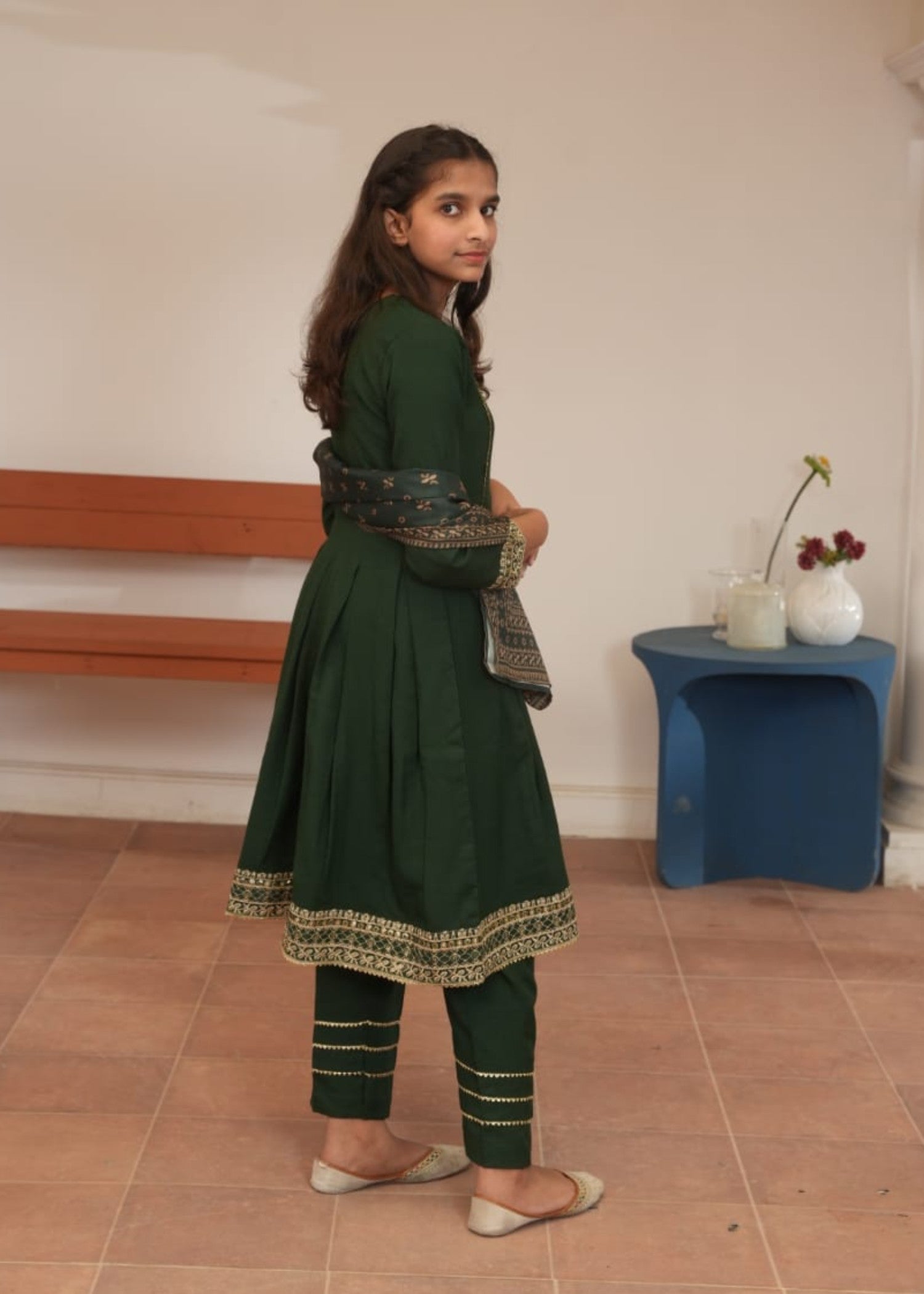 dhanak Maxi in Dark green