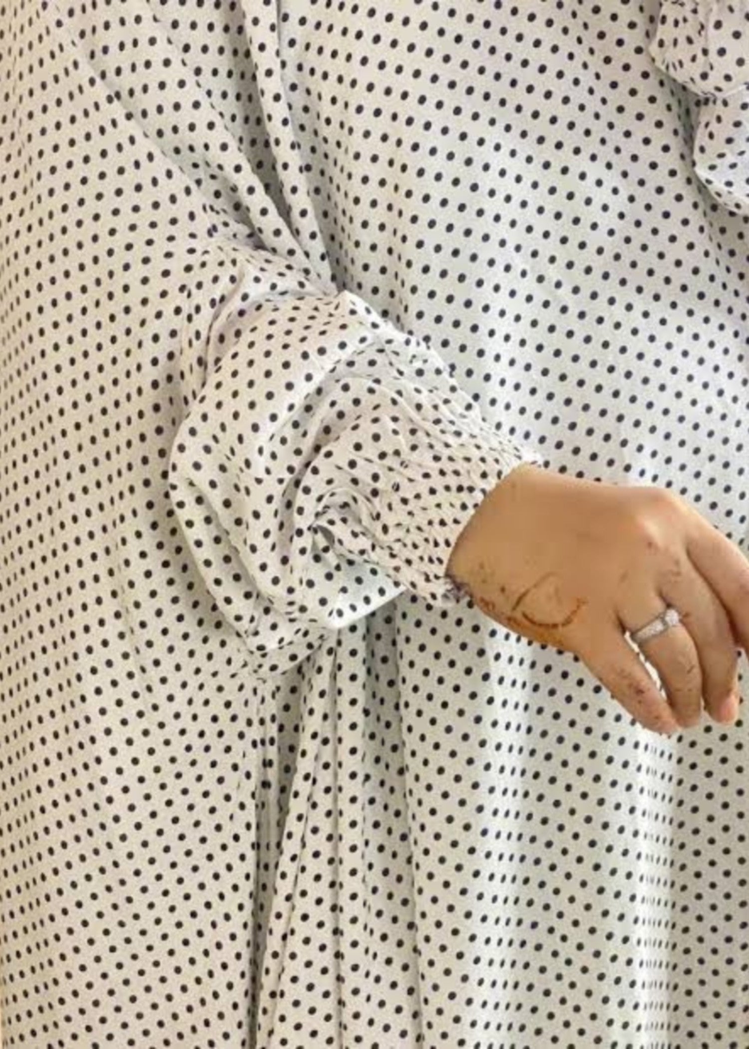 polycotton Chaddar in Off-white
