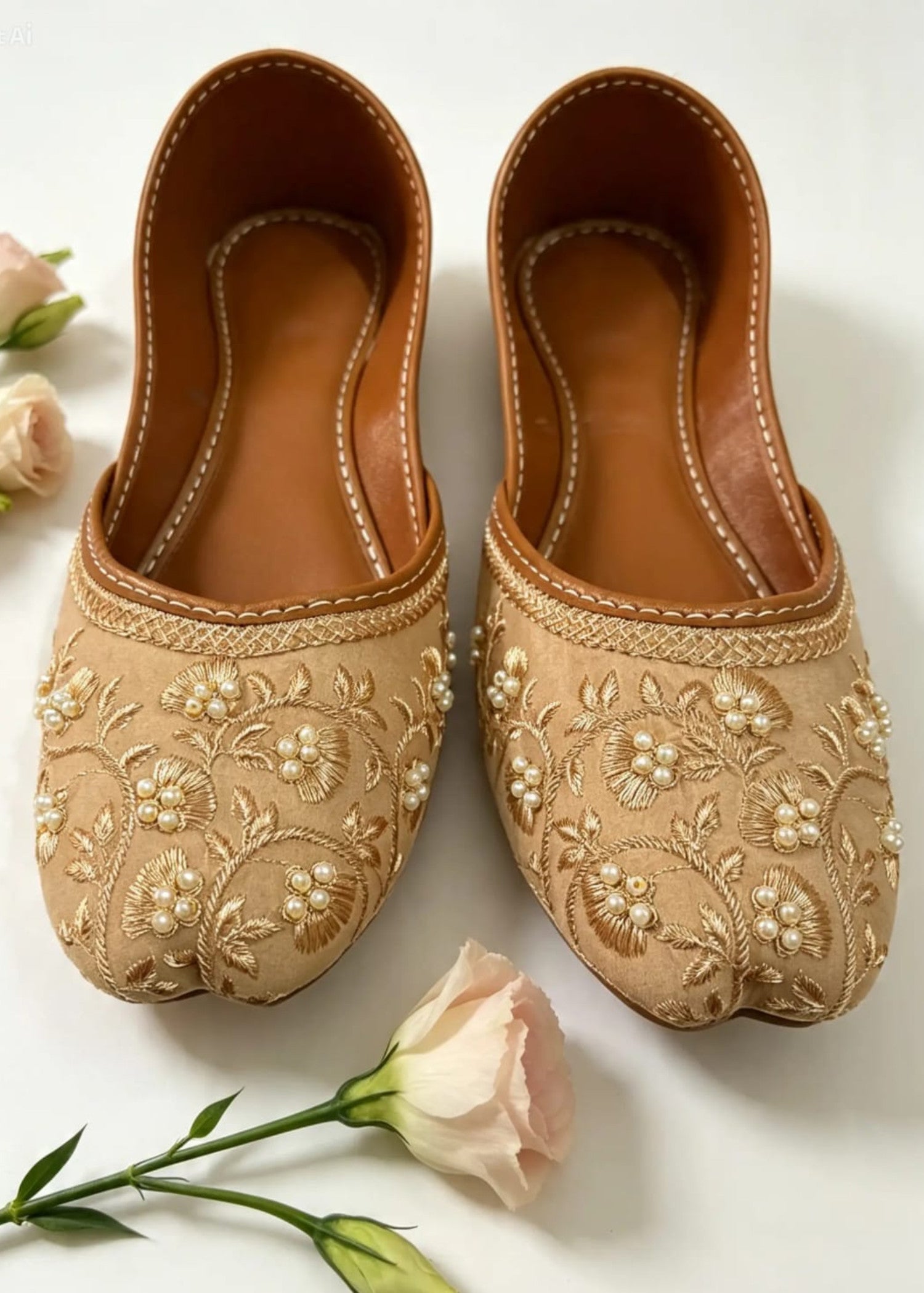 Khussa in Beige by - High Quality Women Khussa RKX7832