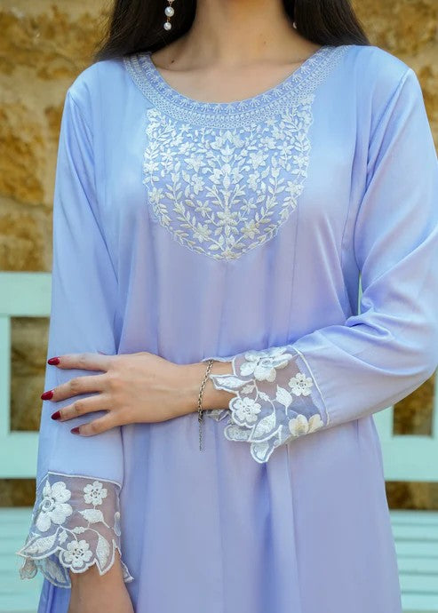 cotton silk Pishwas in Lavender