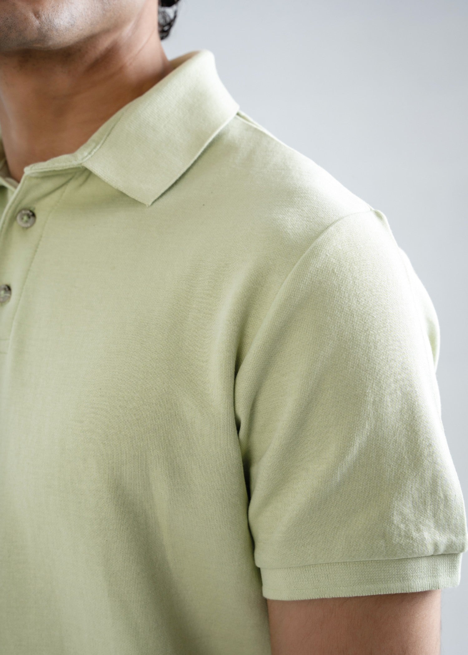 cotton Polo Shirt in Pastel green