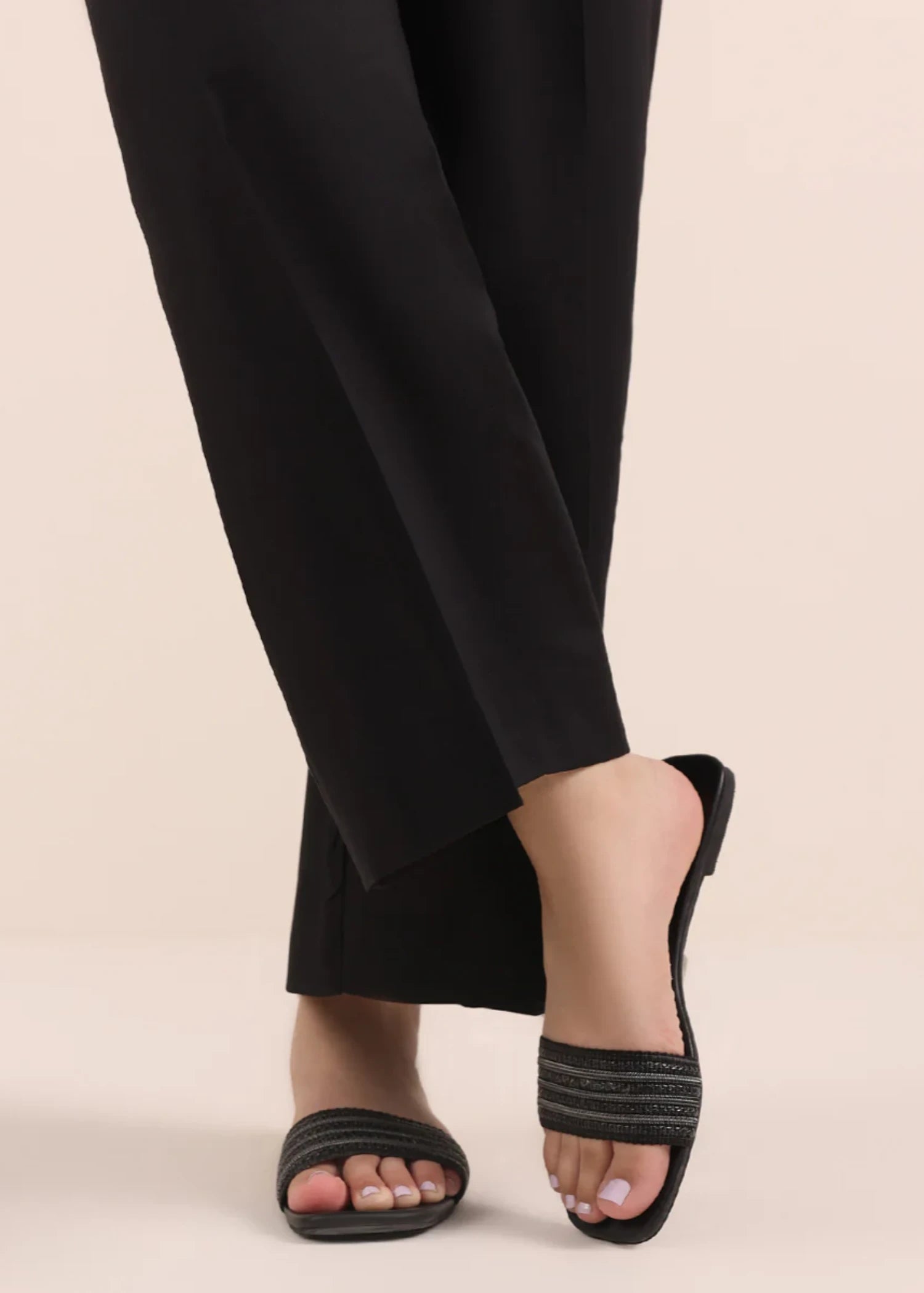 polycotton Trousers in Black