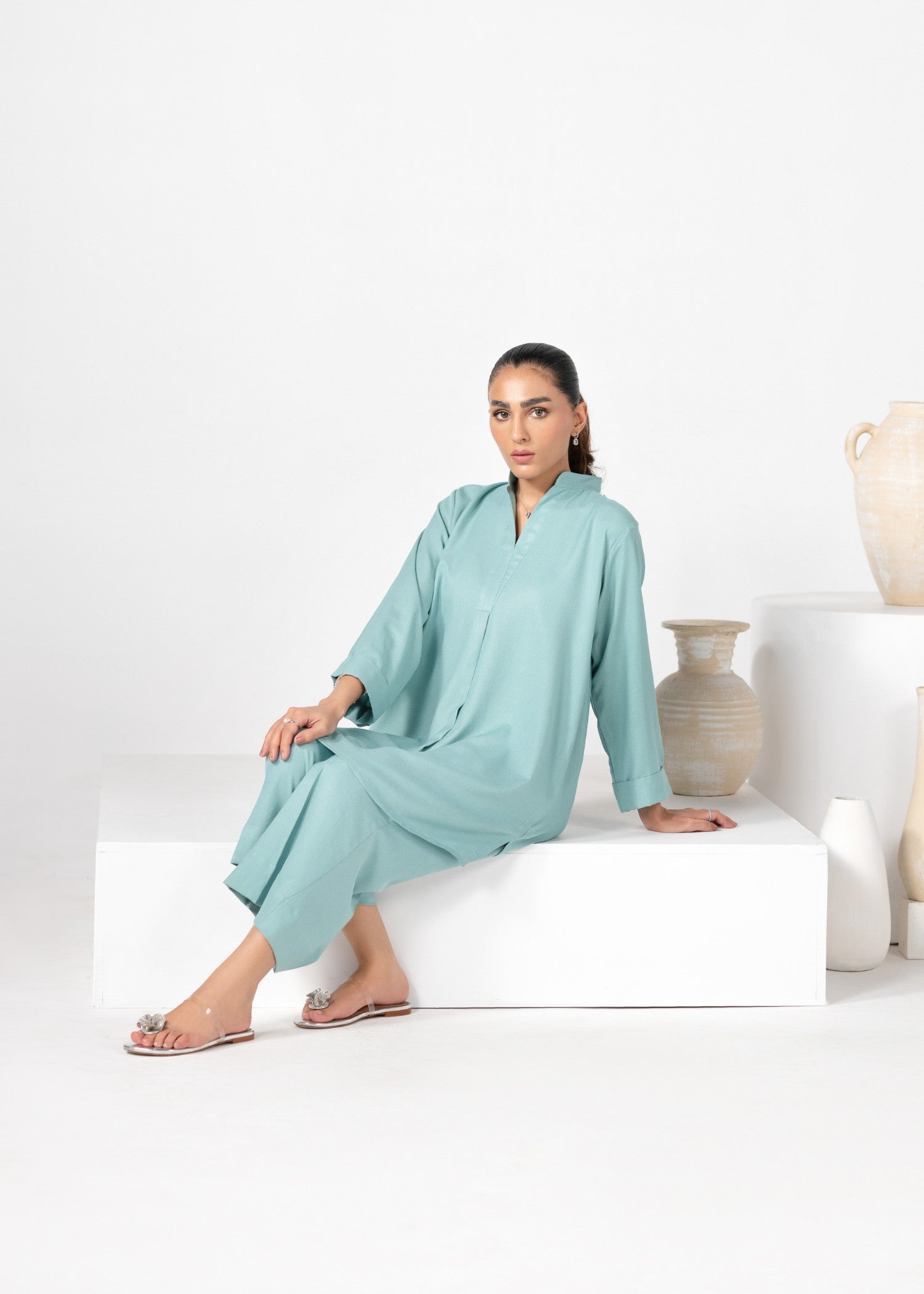 karandi Co ord Sets in Light blue