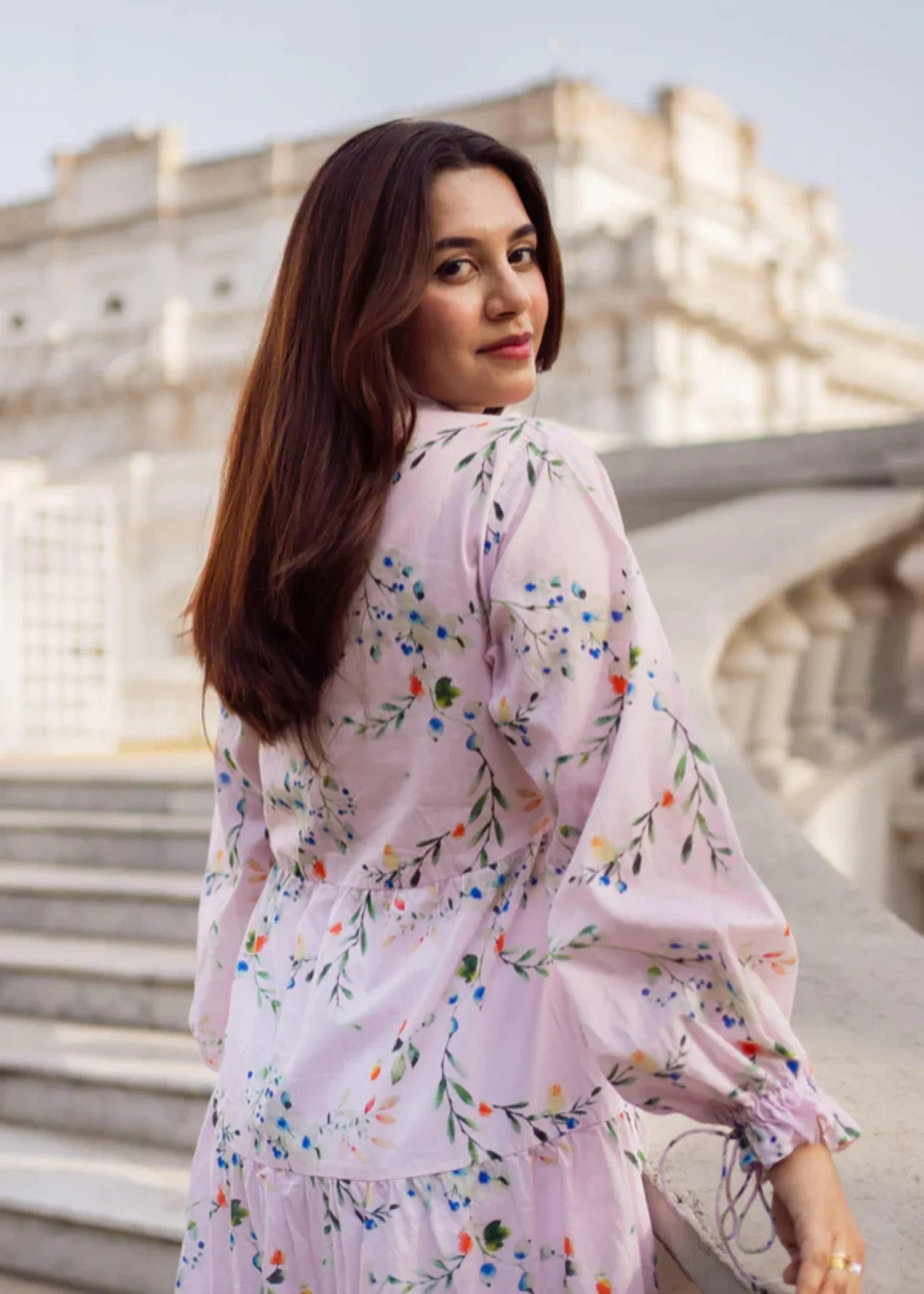 lawn cotton Maxi in Light pink
