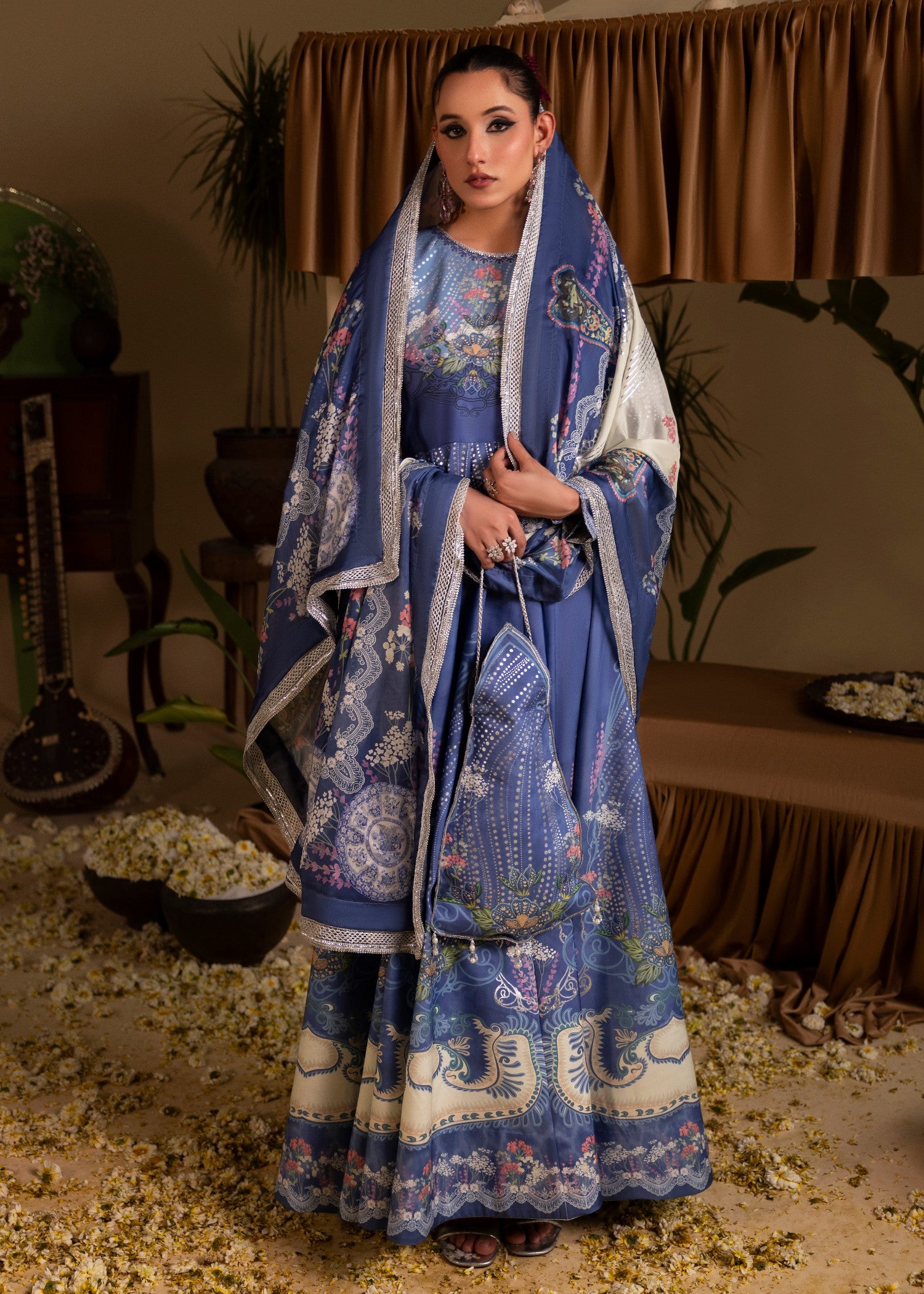 poly lawn Maxi in Royal blue
