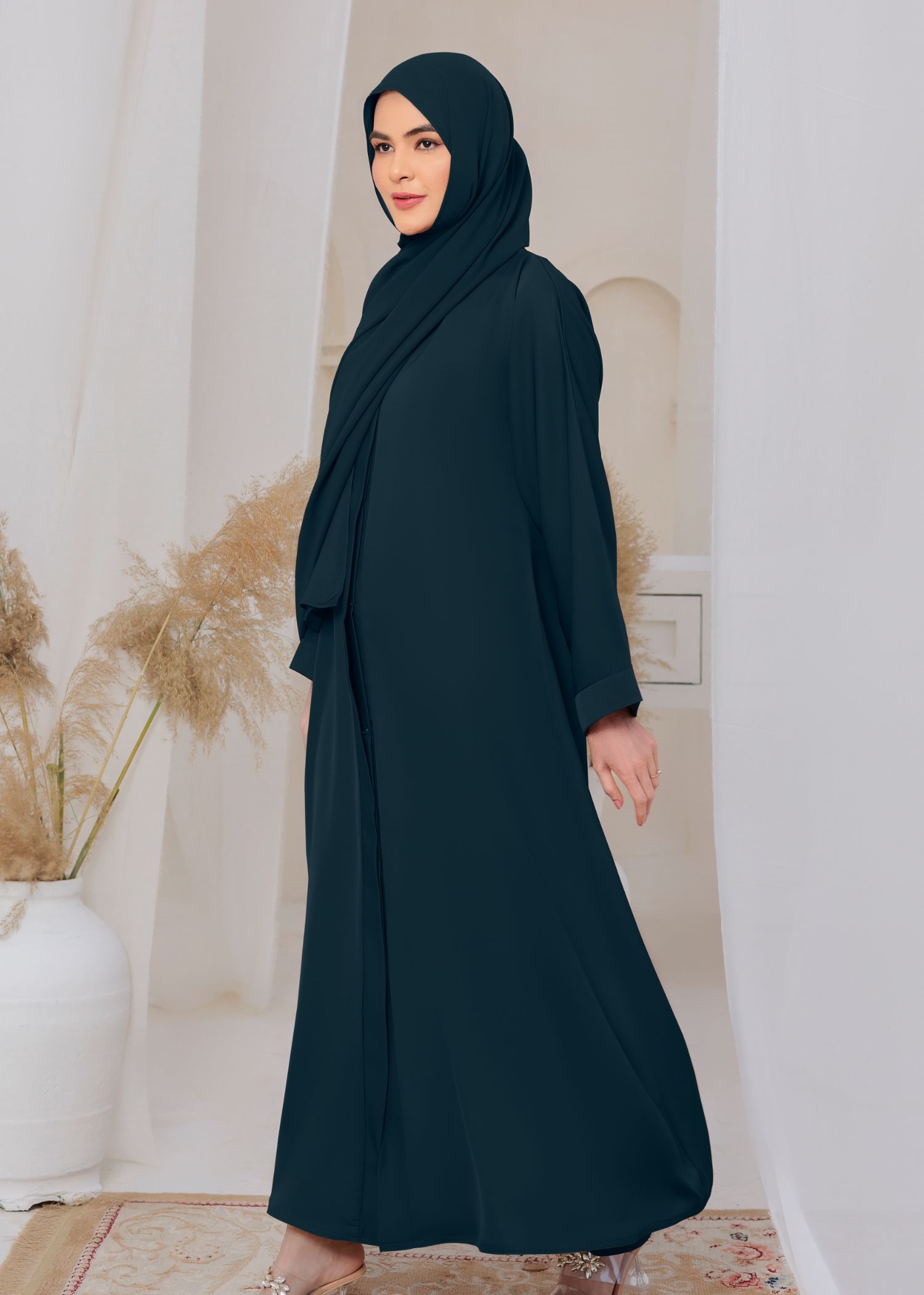 nidha Abaya in Blue