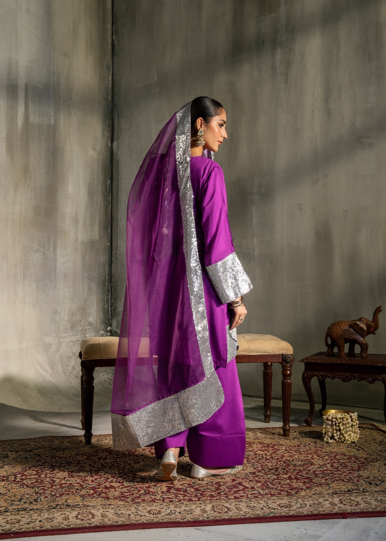 viscose Kurta Set in Magenta