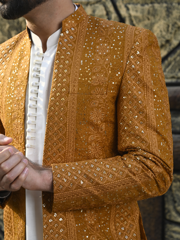 masuri Prince Coat in Gold by HK Fashion