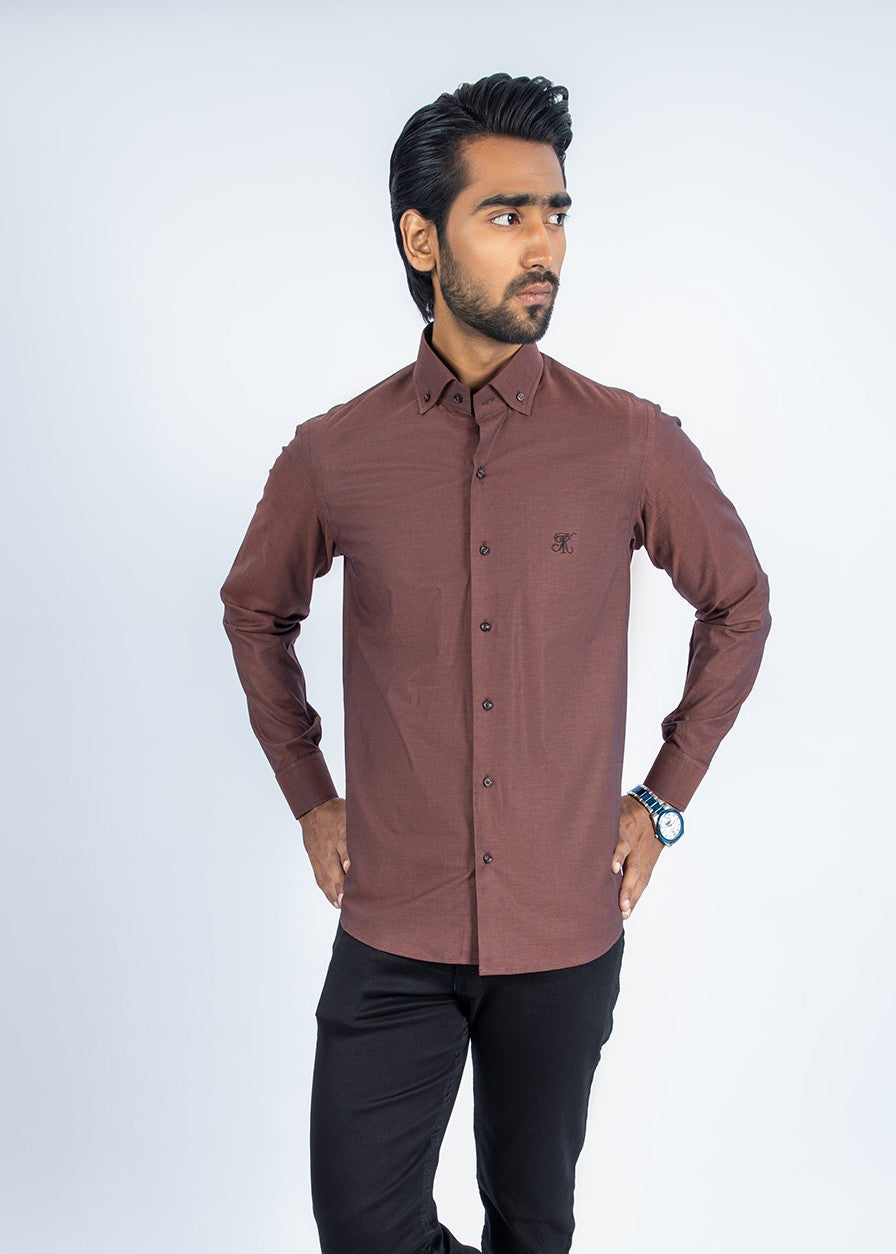 cotton Casual Shirt in Tea rose pink