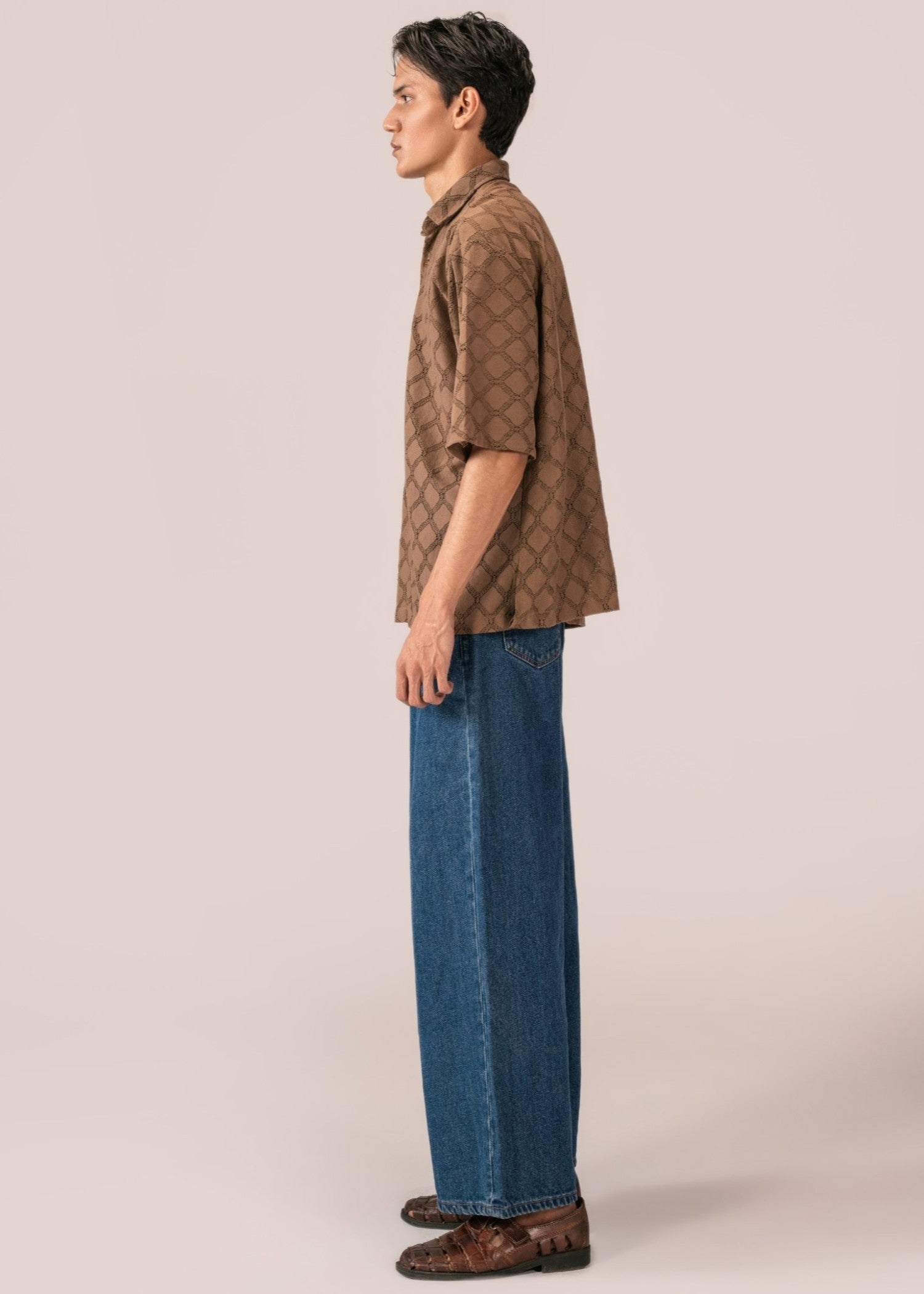 cotton Casual Shirt in Hazelwood brown