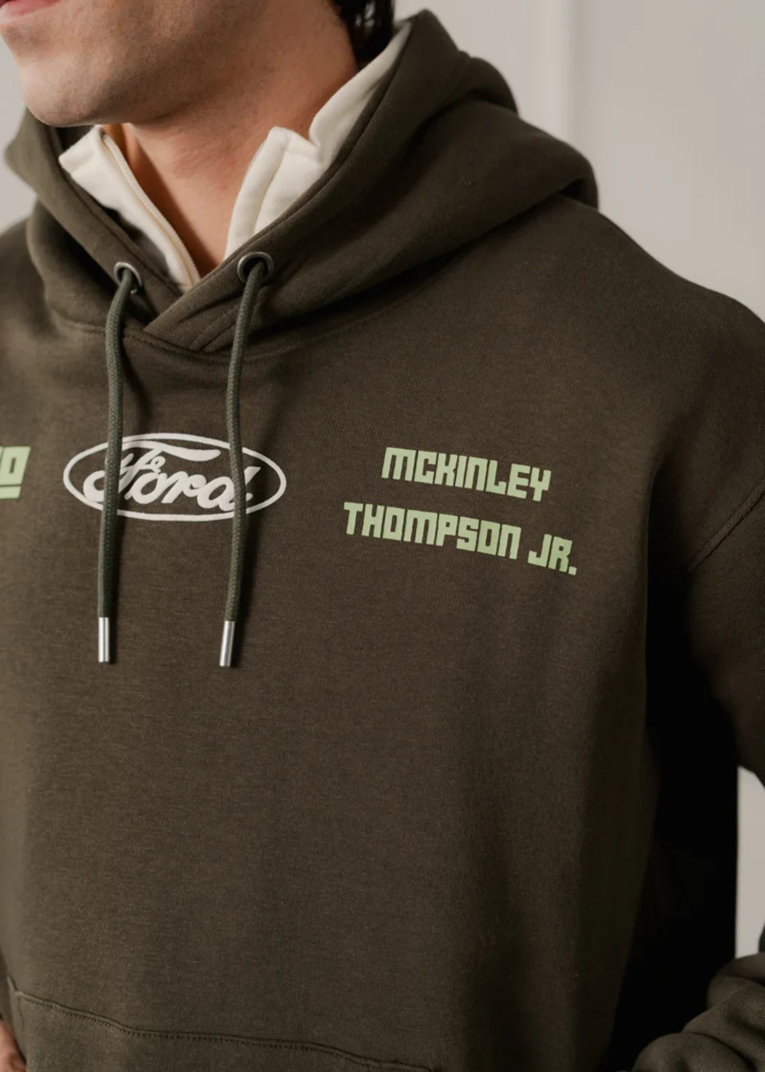 cotton Hoodie in Olive green