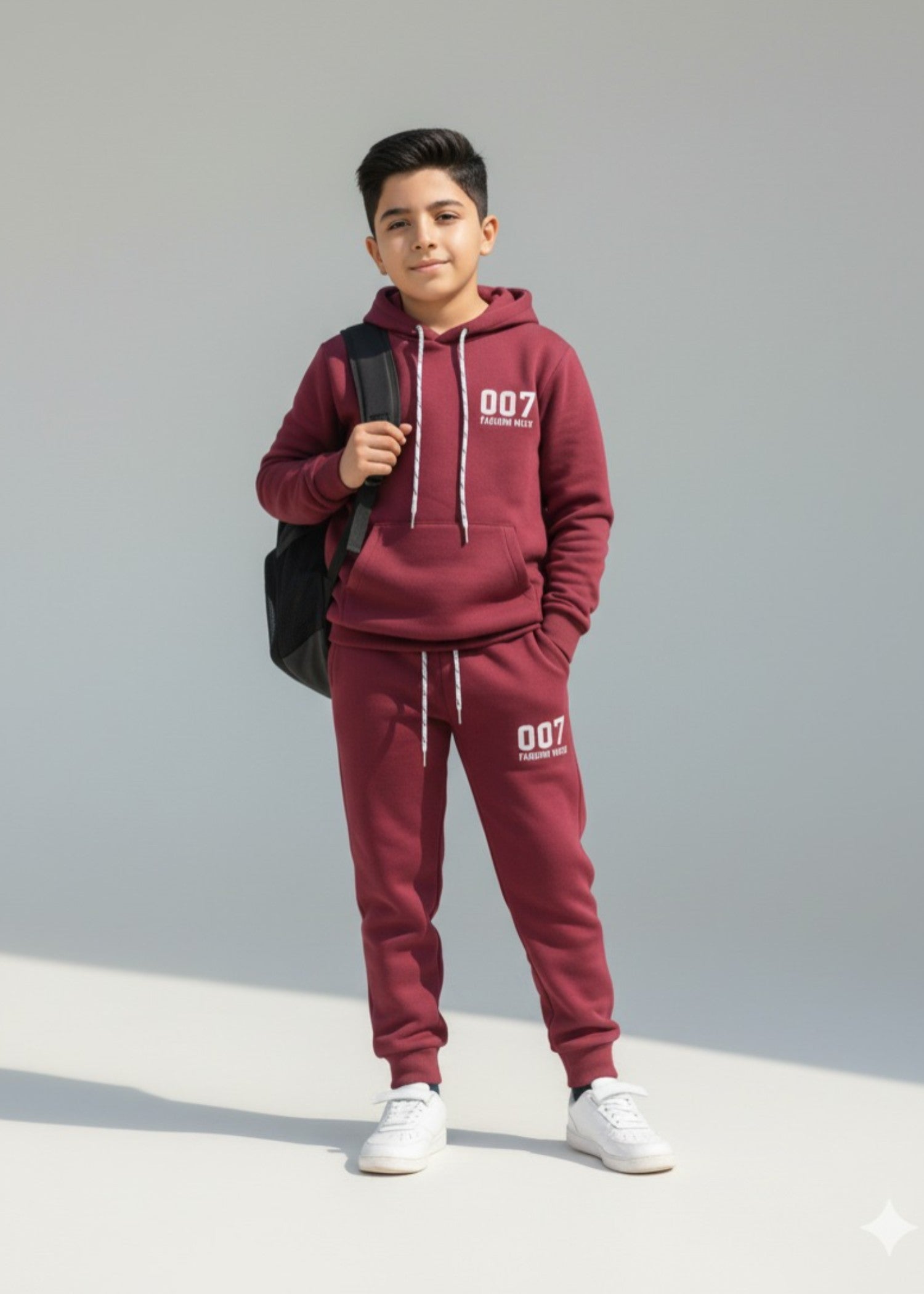 fleece Tracksuit in Maroon
