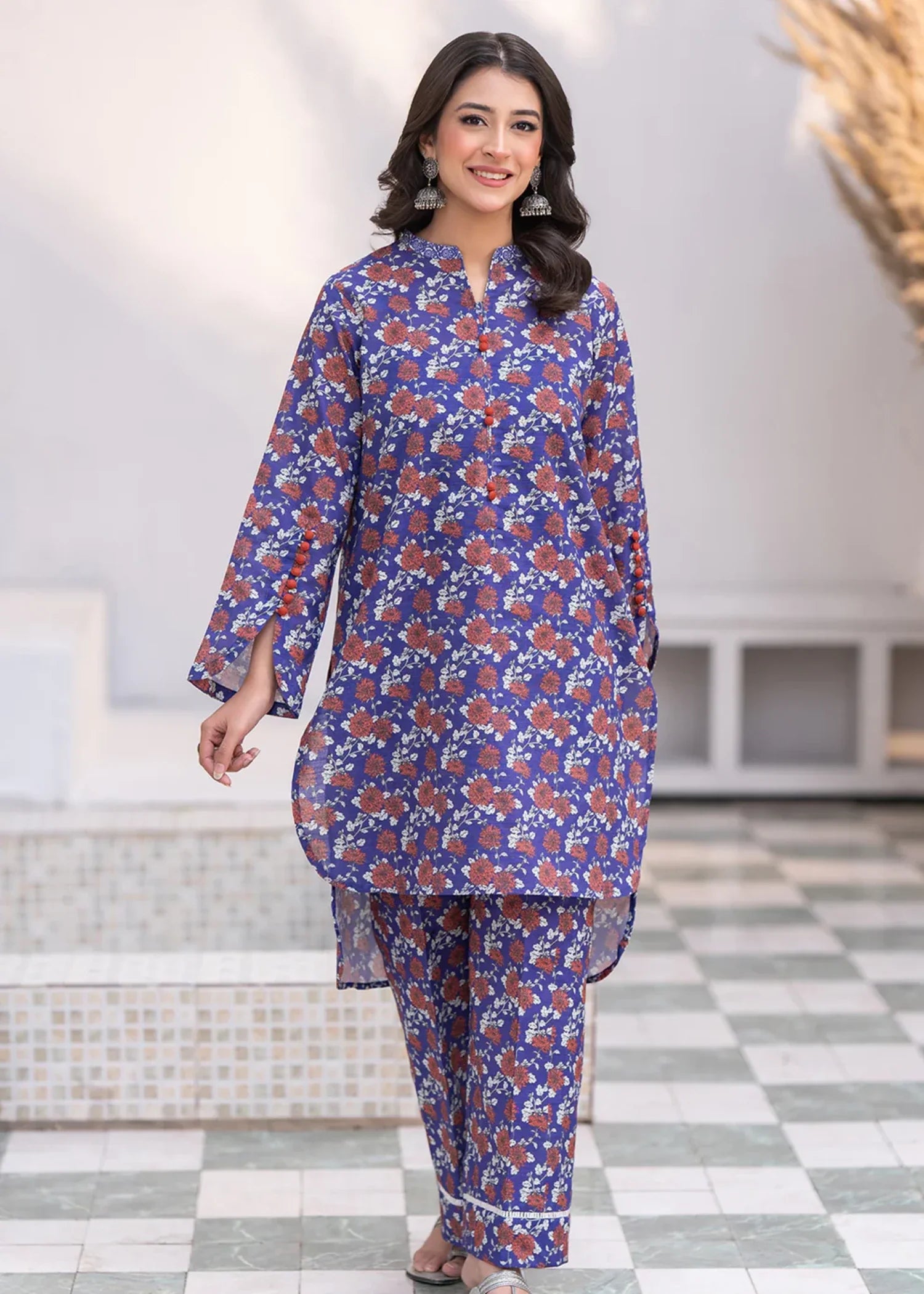 khaddar Unstitched in Purple