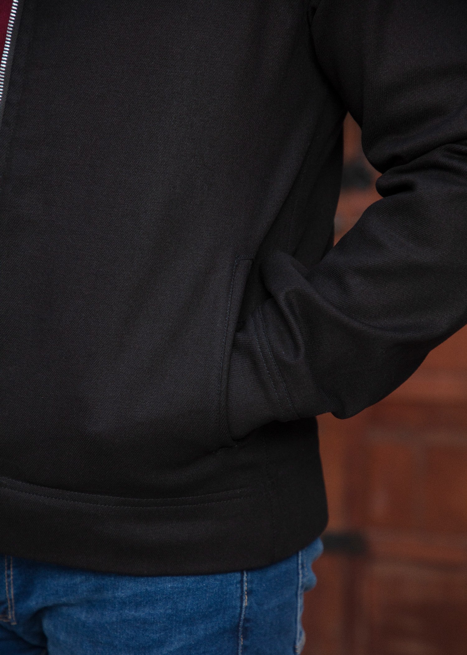 twill cambric Jacket in Black
