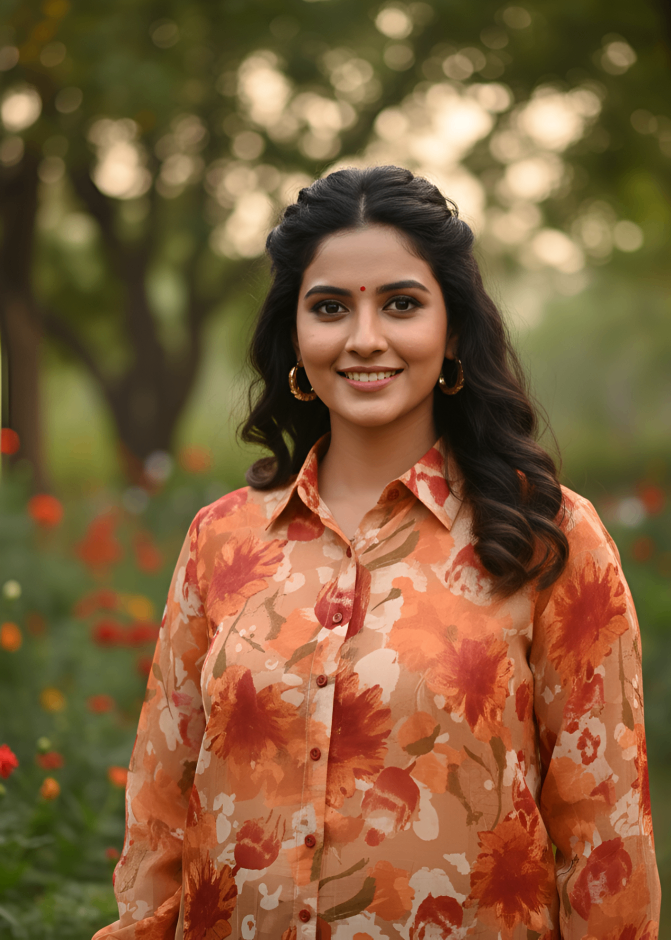 jacquard chiffon Kurta Set in Pumpkin orange