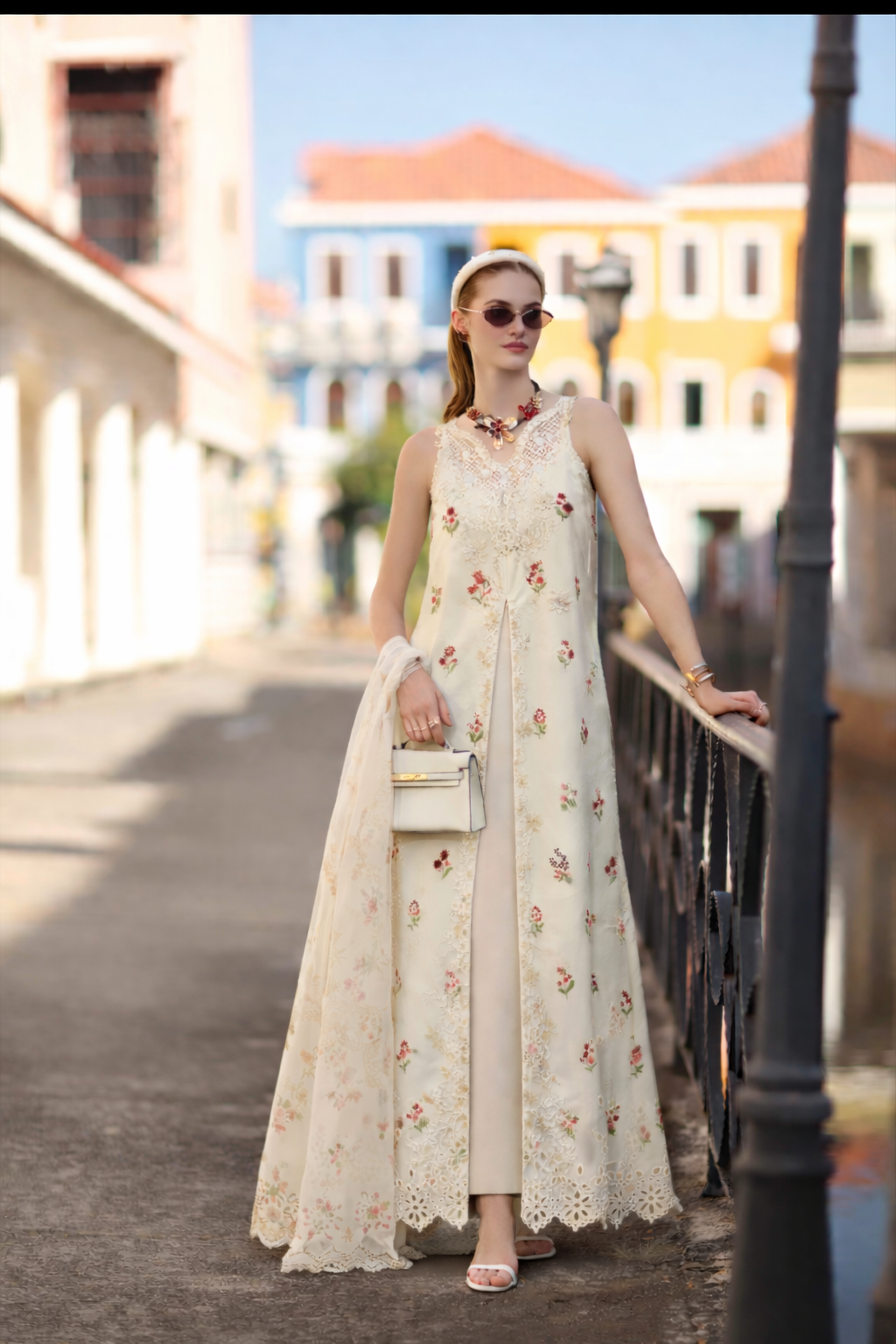 Noor Eid Luxe Printskhaas Lawn – D8 - A - Vanilla Mist