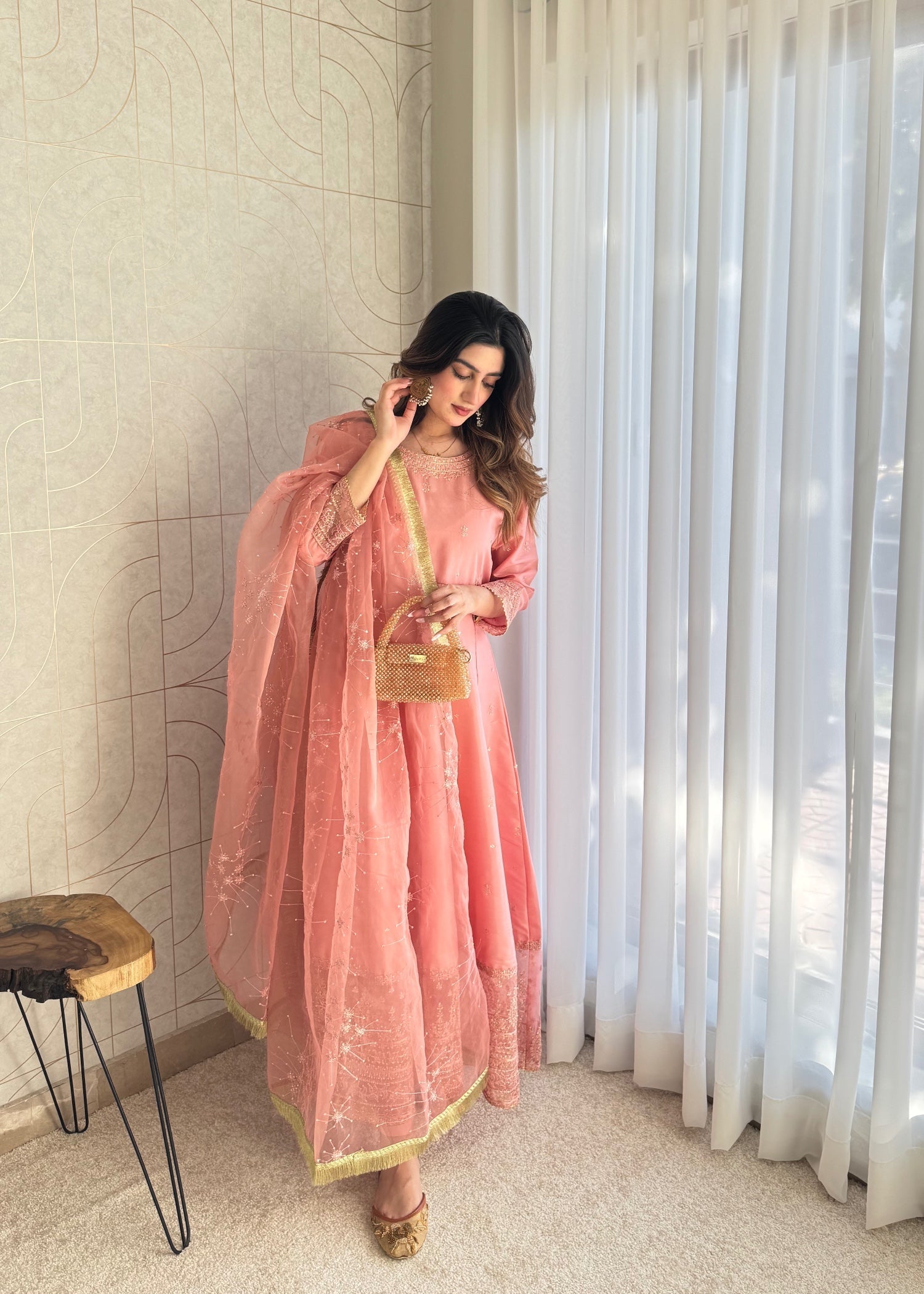 kattan silk Maxi in Pink
