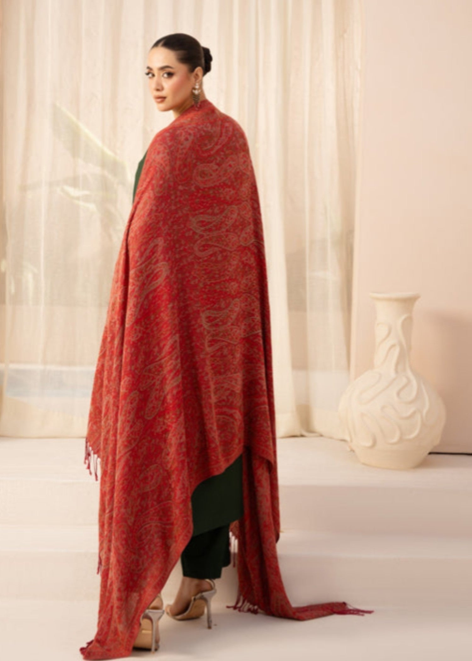dhanak Kurta Set in Apple green