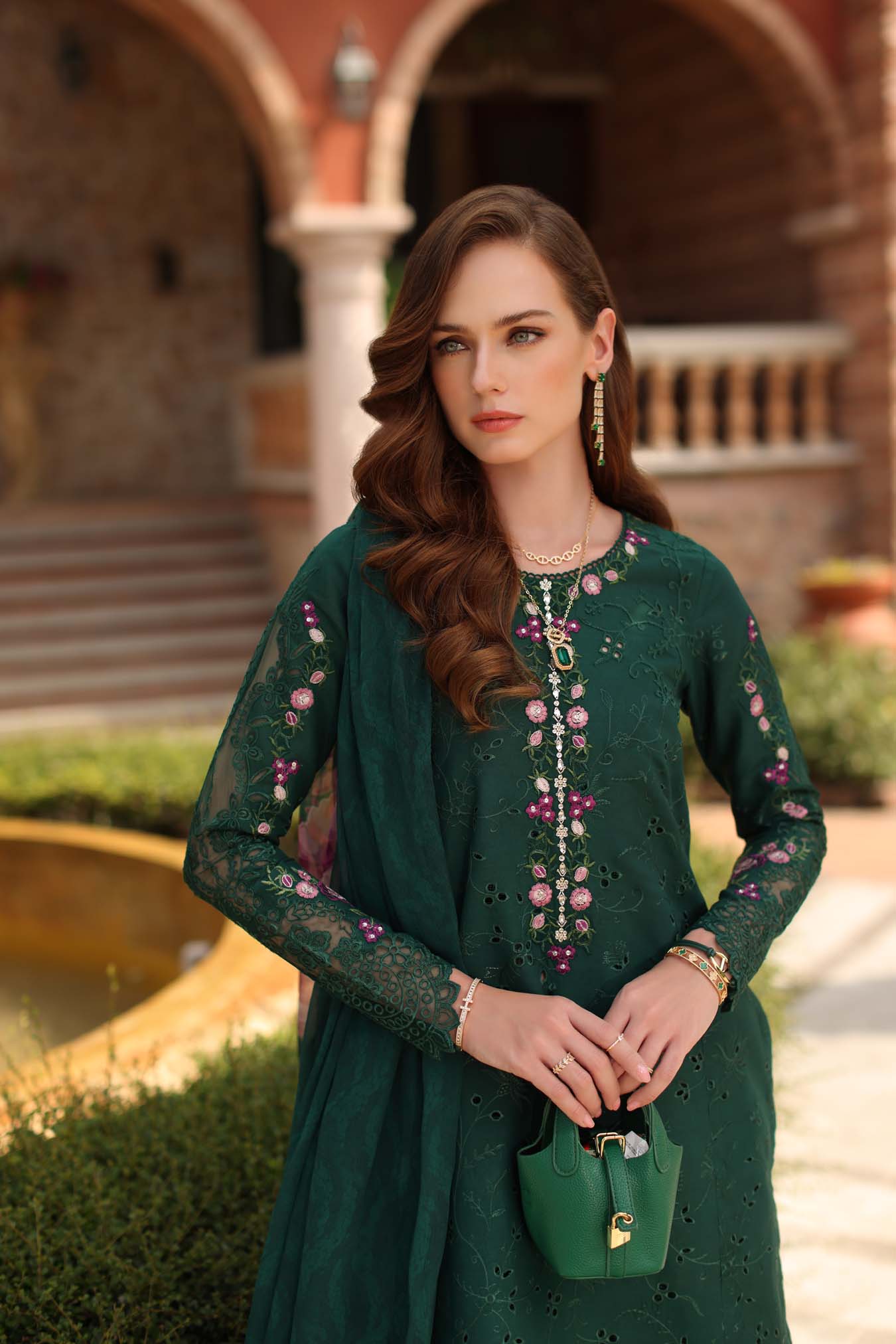 Luxury Eid Schiffli Laserkari Lawn – D1 - A - Sorina