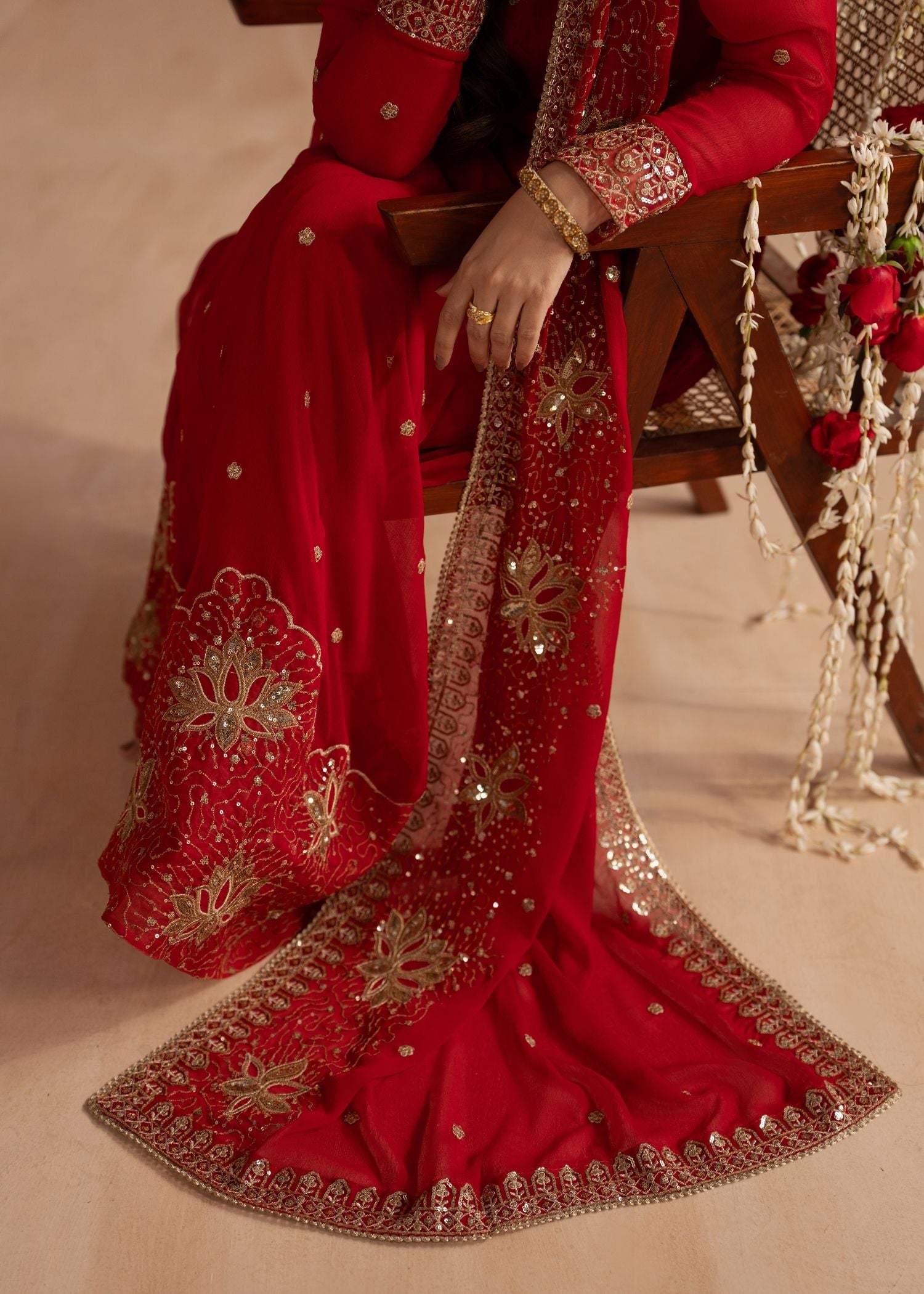 bemberg crinkle chiffon Maxi in Blood red