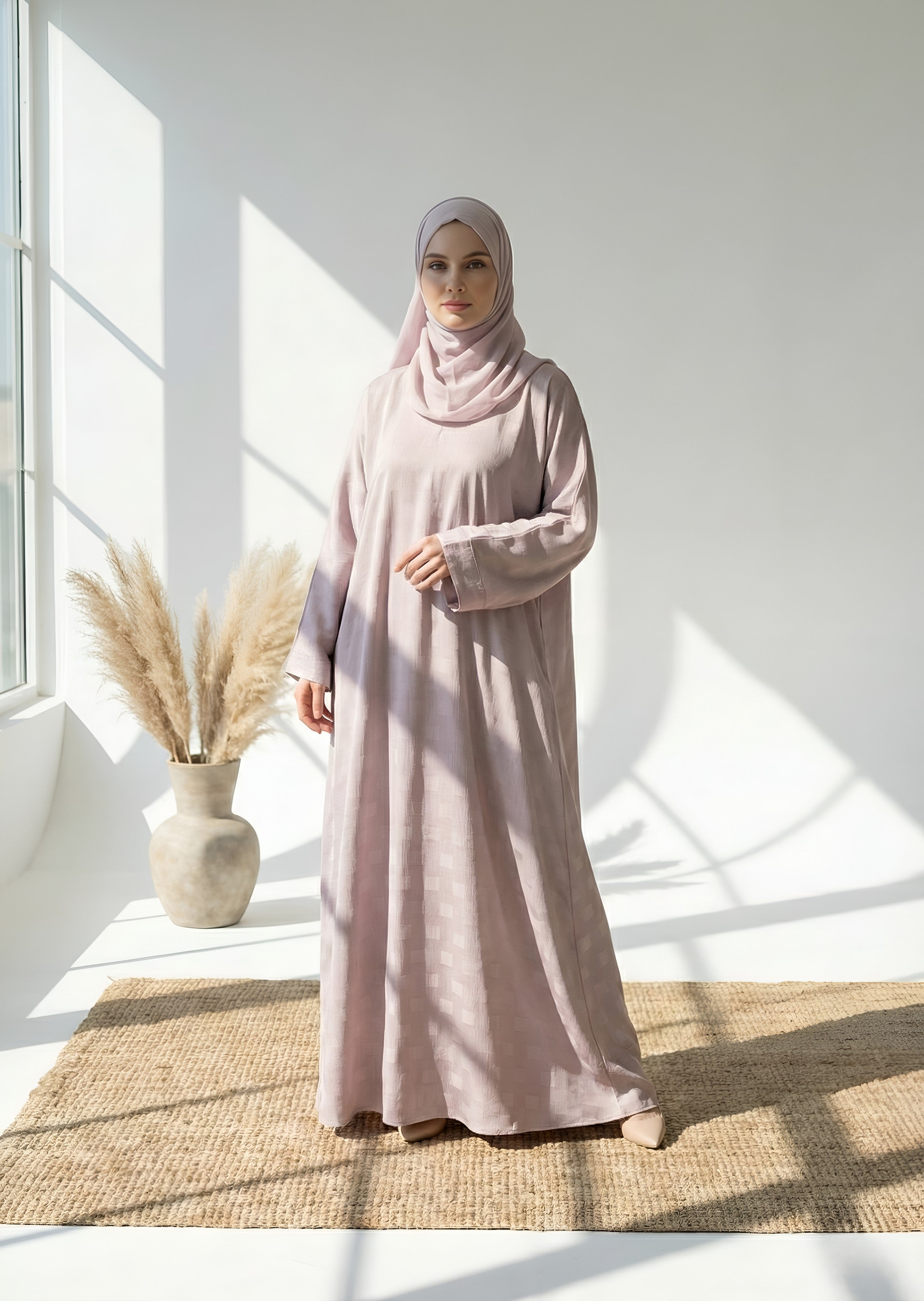 nidha Abaya in Pastel pink