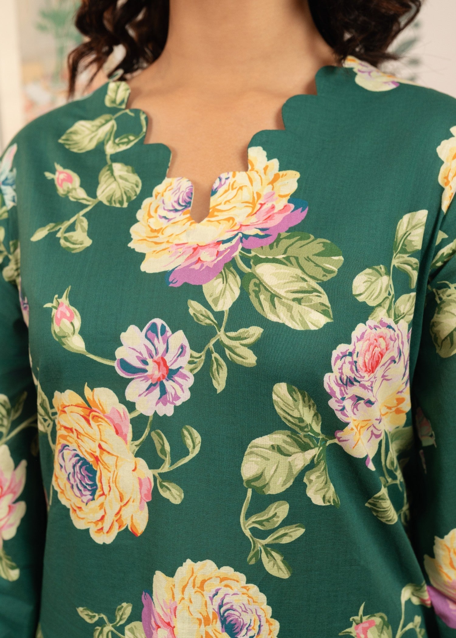 lawn cotton Co Ord Sets in Forest green