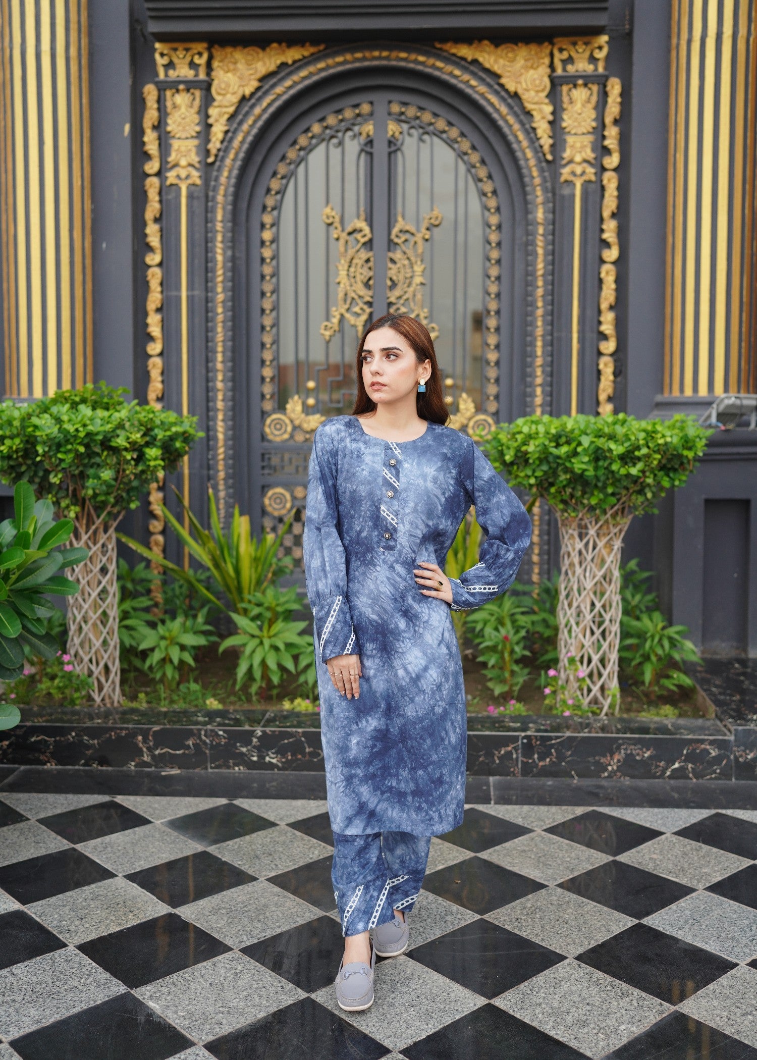denim Co Ord Sets in Slate blue