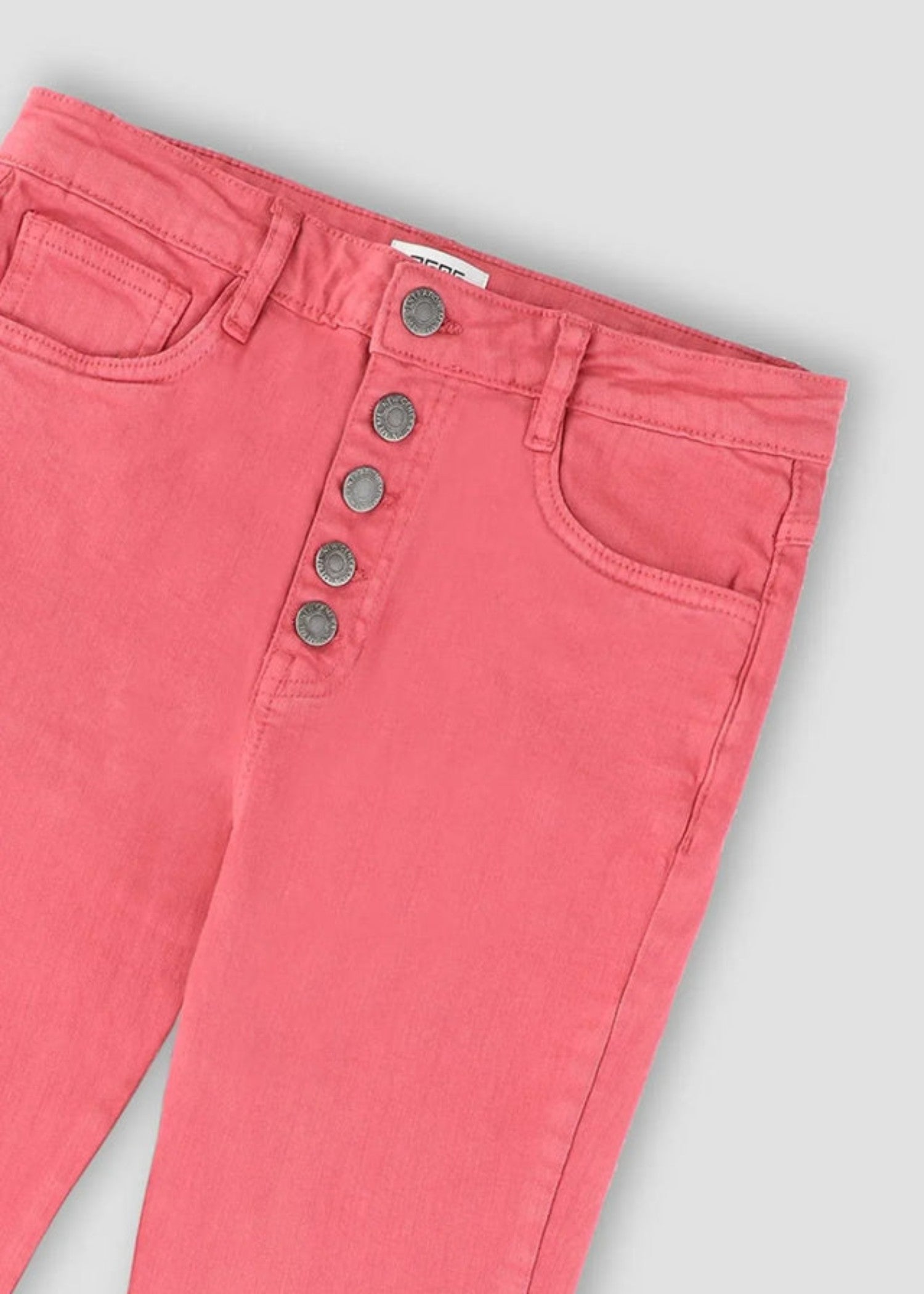 cotton Jeans in Coral pink