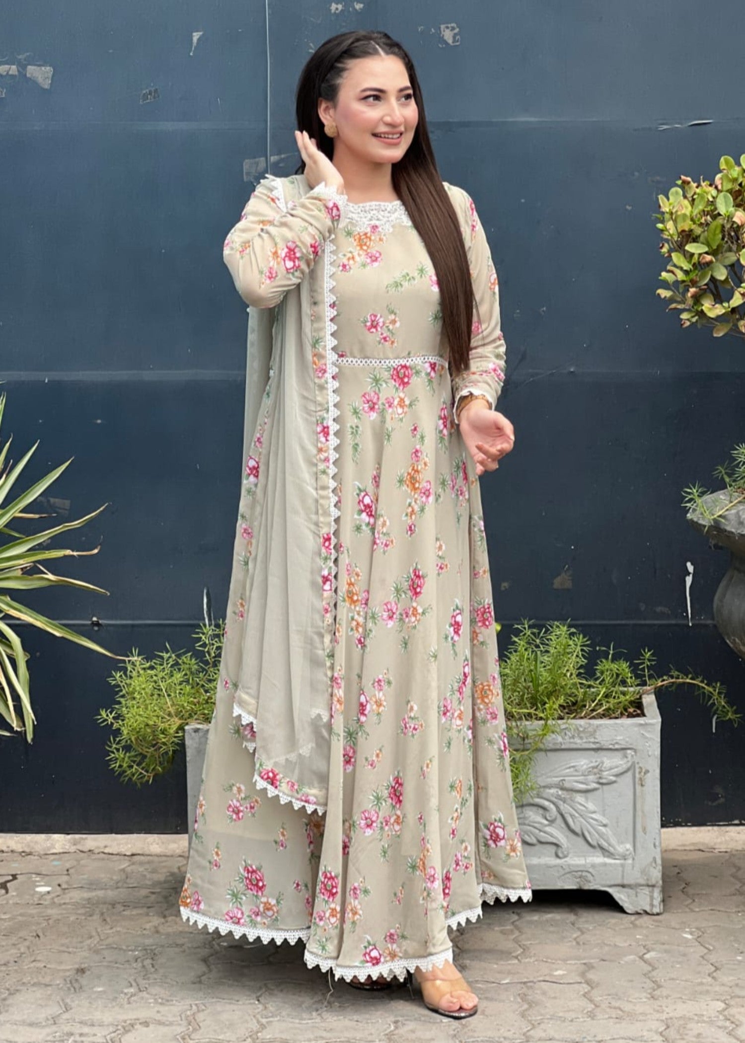 chiffon Maxi in Beige