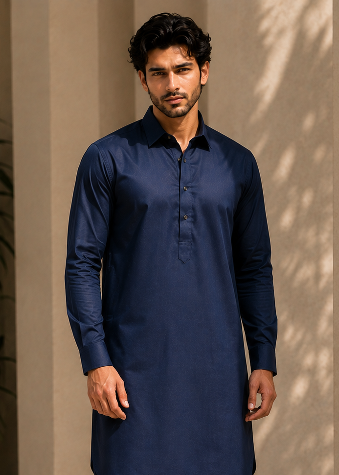 cotton Shalwar Kameez in Dark blue