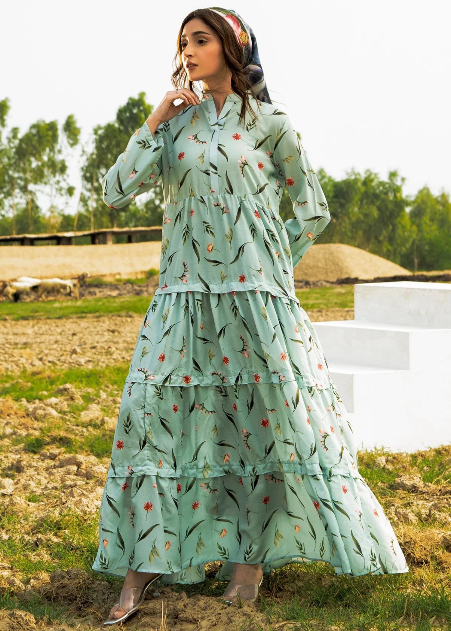 polycotton Maxi in Pastel green