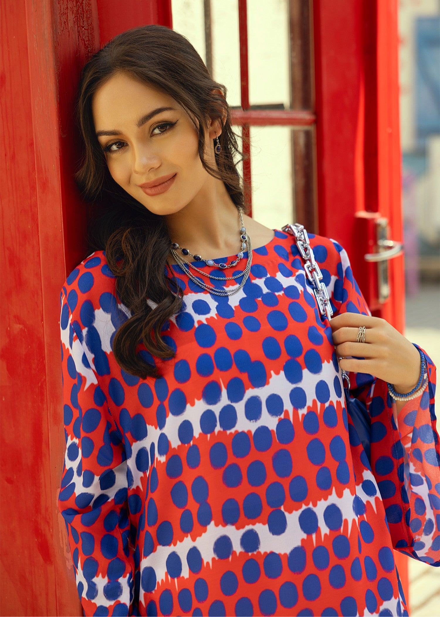 silk finish lawn Kurti in Multi