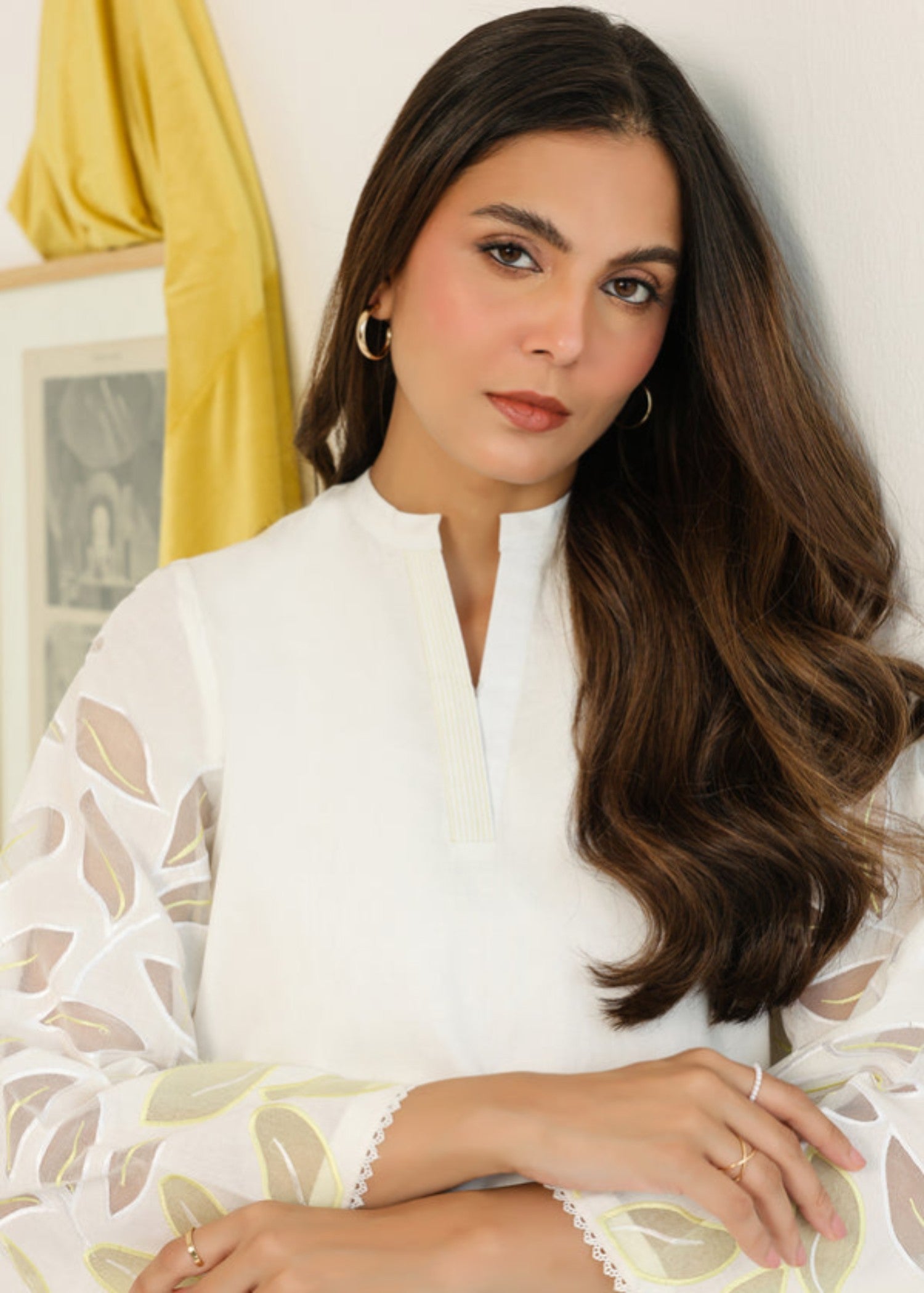 cambric Kurta Set in Off-white